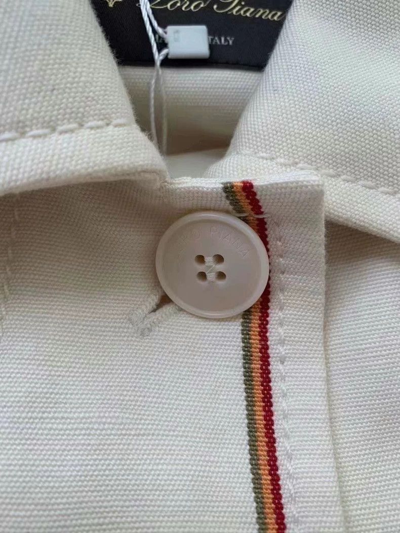 Loro Piana LORO PIANA White cotton blended linen coat with long colla Size XS / US 0-2 / IT 36-38 - 3 Thumbnail