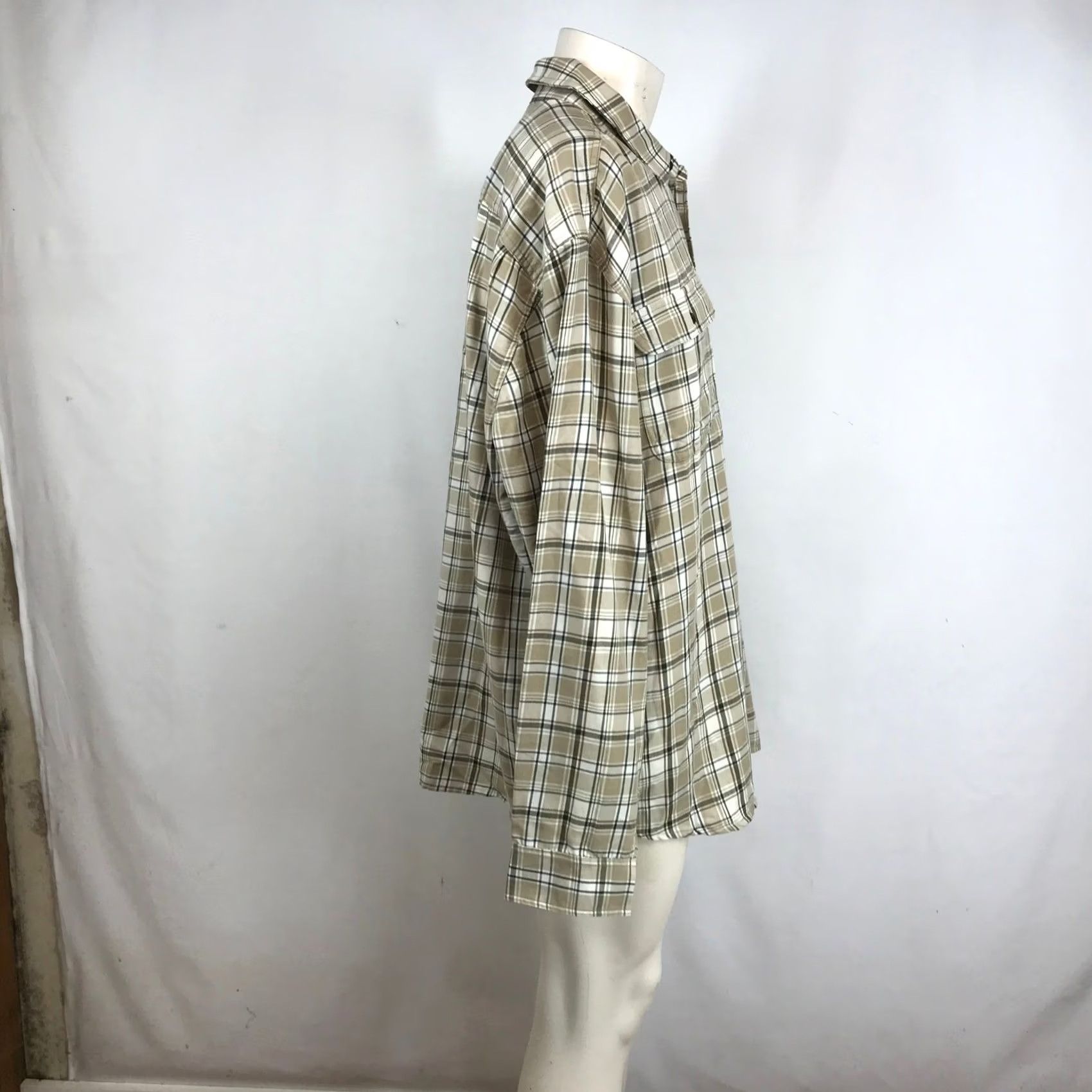Prana prAna Edgewater Shirt Mens XXL Chalk Tan Plaid Long Sleeve Button Up Size US XXL / EU 58 / 5 - 4 Thumbnail