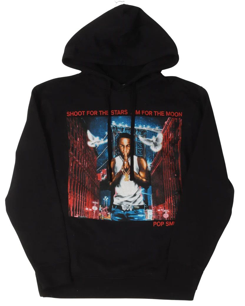 image of Pop Smoke Vlone Hoodie in Black, Men's (Size 2XL)