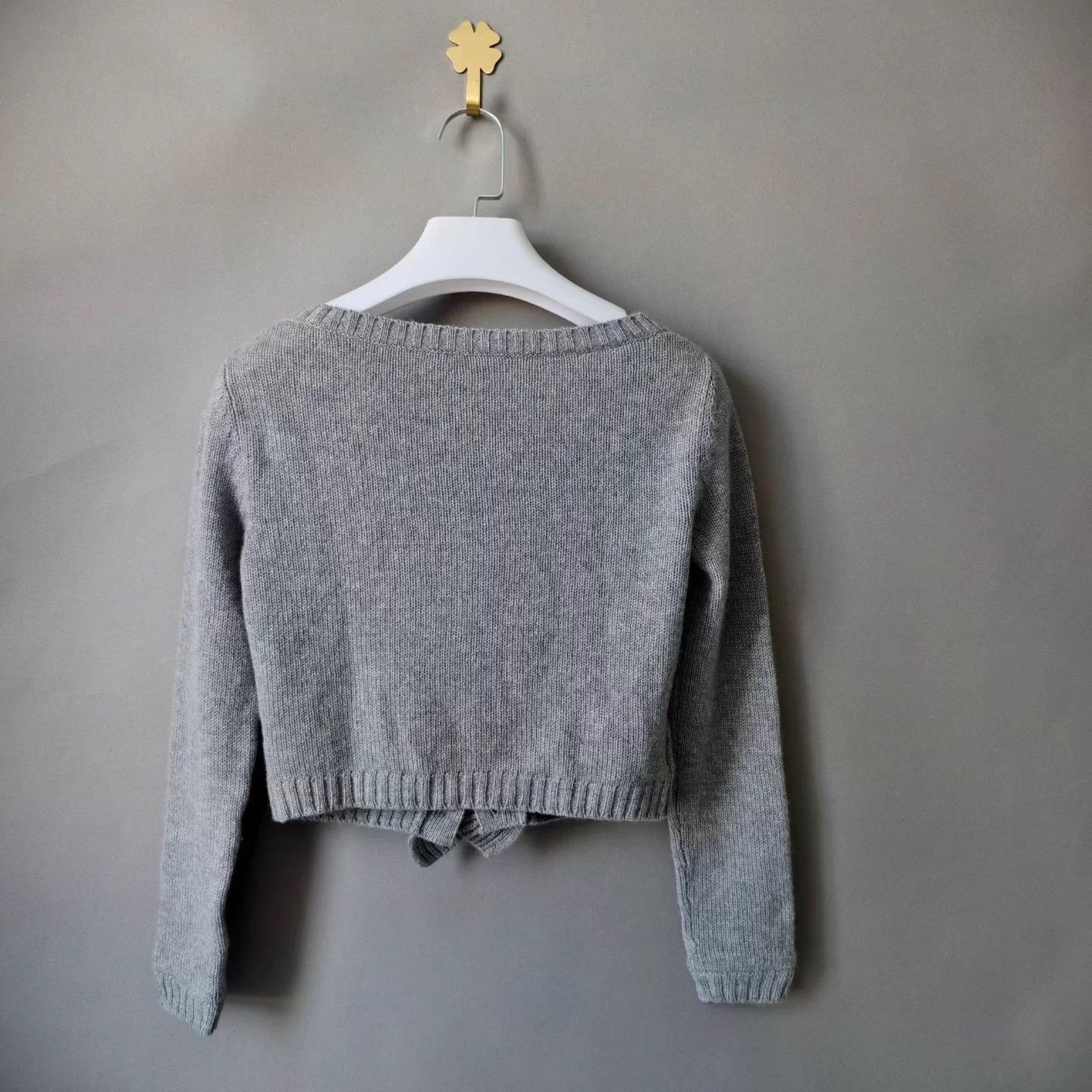 Miu Miu MIU MIU Gray Ruffled Cashmere Knit Cardigan Size XS / US 0-2 / IT 36-38 - 2 Thumbnail