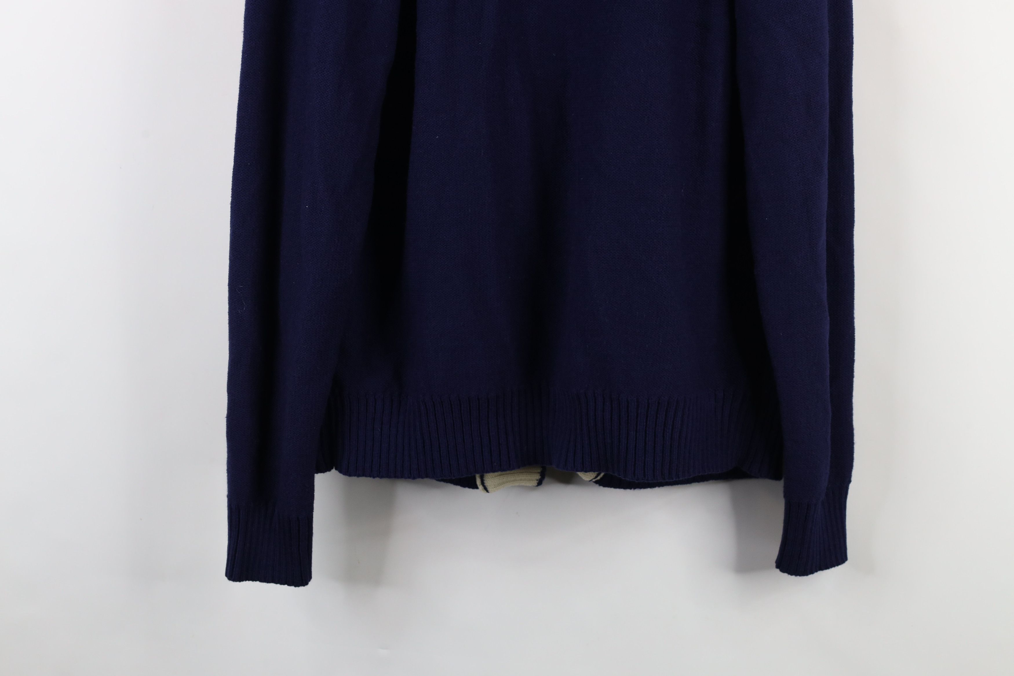 Vintage Vintage 70s Streetwear Shawl Knit Cardigan Sweater Navy Blue Size US XL / EU 56 / 4 - 13 Thumbnail