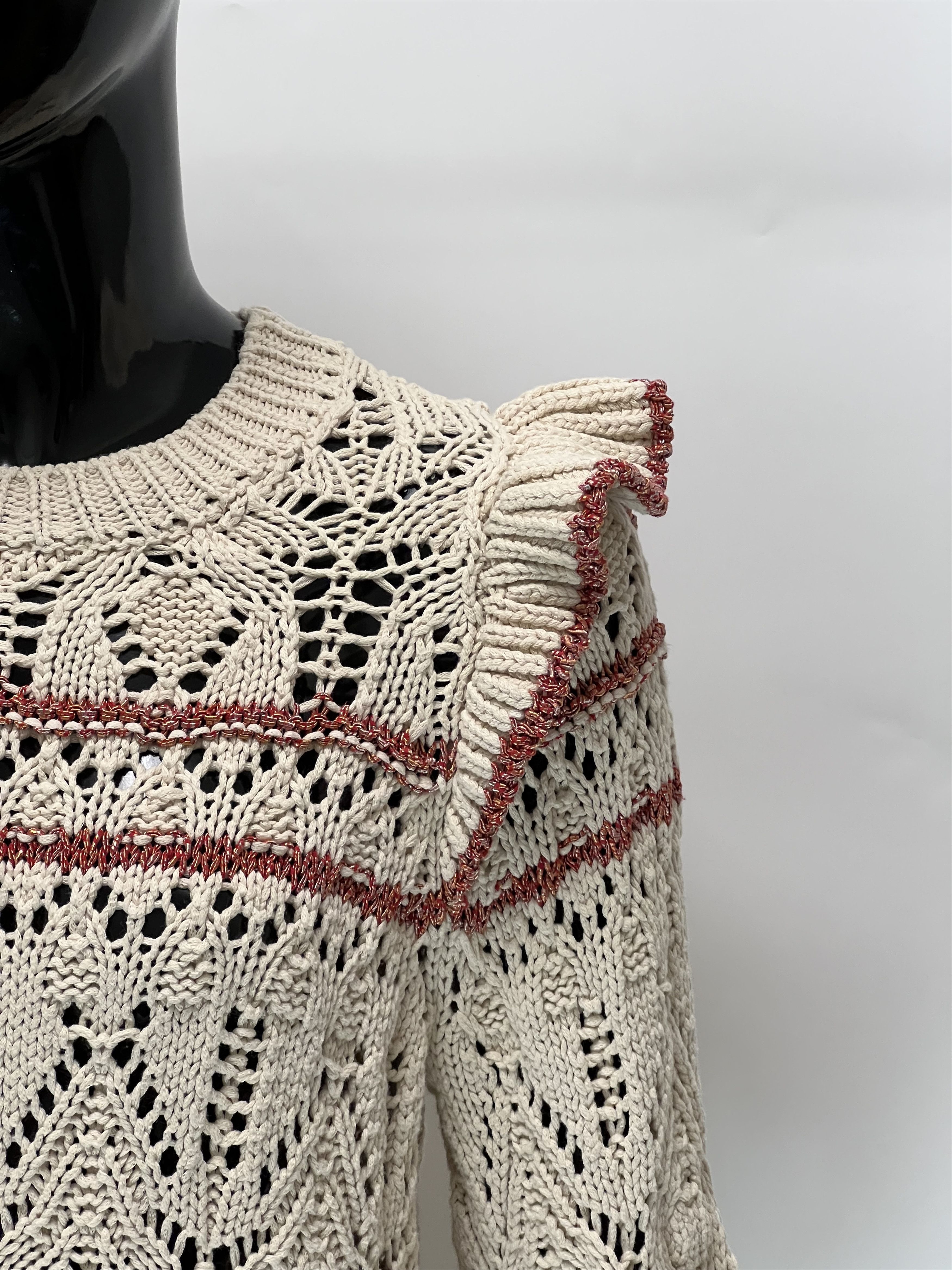 Sezane Sezane Knitted Sweater With Ruffles Size M Made in Italy Size M / US 6-8 / IT 42-44 - 5 Thumbnail
