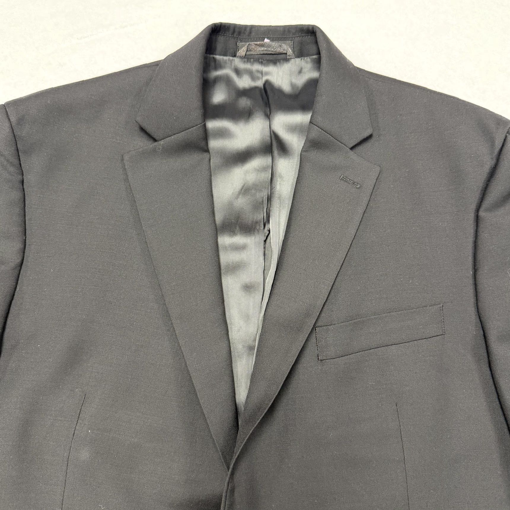 Ralph Lauren VINTAGE Lauren Ralph Lauren Suit Jacket Mens 42R Black 100% Wool Two Button Formal Size 42R - 3 Thumbnail