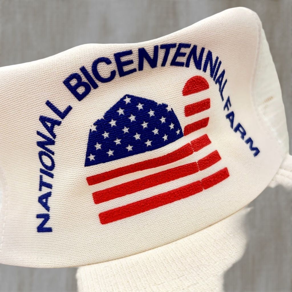 Vintage VINTAGE National Bicentennial Farm Trucker Hat Cap Made In USA Flag Barn Silo LL Size ONE SIZE - 1 Thumbnail