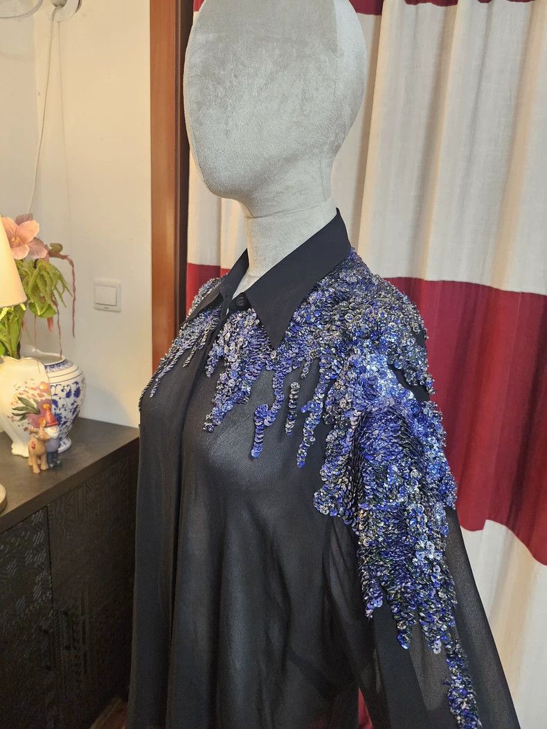 Dries Van Noten DRIES VAN NOTEN size:42 Tattooed beaded semi-transparent s Size L / US 10 / IT 46 - 3 Thumbnail