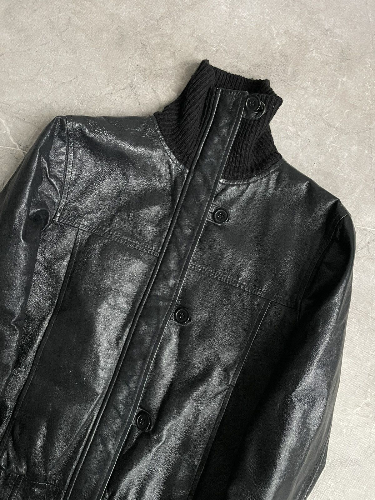 14th Addiction Avant garde slim leather Rick owens style leather jacket Size US XS / EU 42 / 0 - 3 Thumbnail