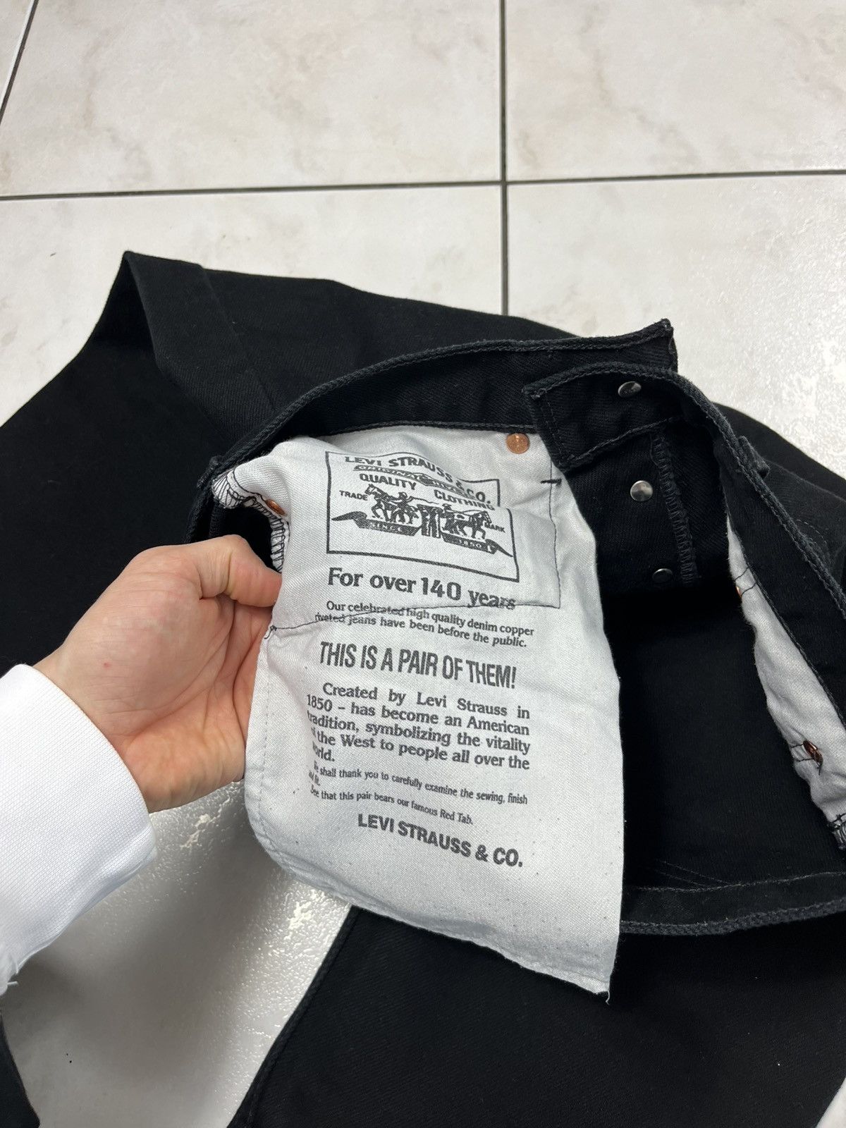 Levi's × Levi's Vintage Clothing × Vintage Vintage 90s Levi’s full black denim jeans pants Size US 30 / EU 46 - 13 Thumbnail