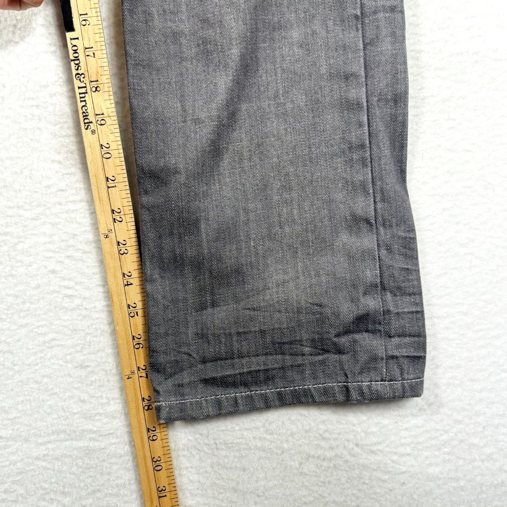 Express Express Mens Jeans Slim Straight 31x30 Distressed Gray Denim 5-Pocket Cotton Washed Y2K Rocco Slim fit Straight Leg Jeans Mens Size US 31 - 7 Thumbnail