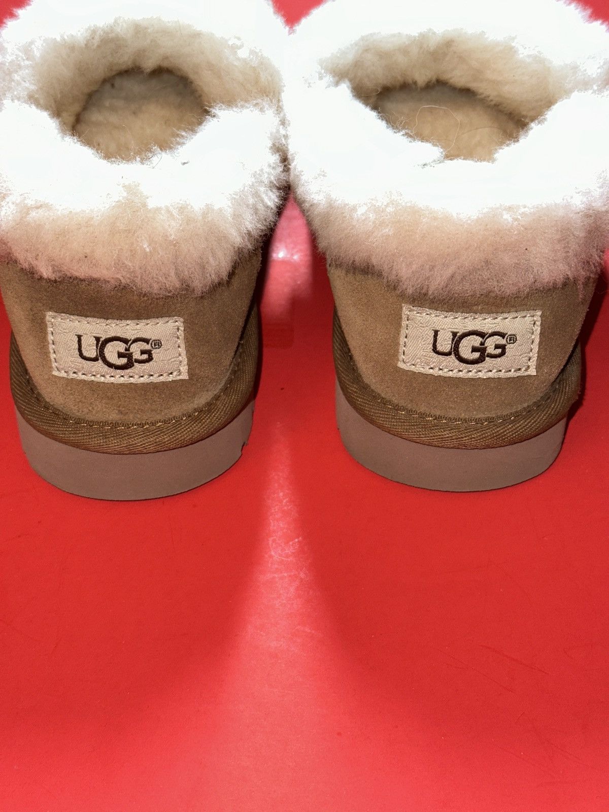 Ugg UGG Womens 7 Nita Suede Sheepskin Slip-On Slippers Chestnut Size US 7 / IT 37 - 7 Thumbnail