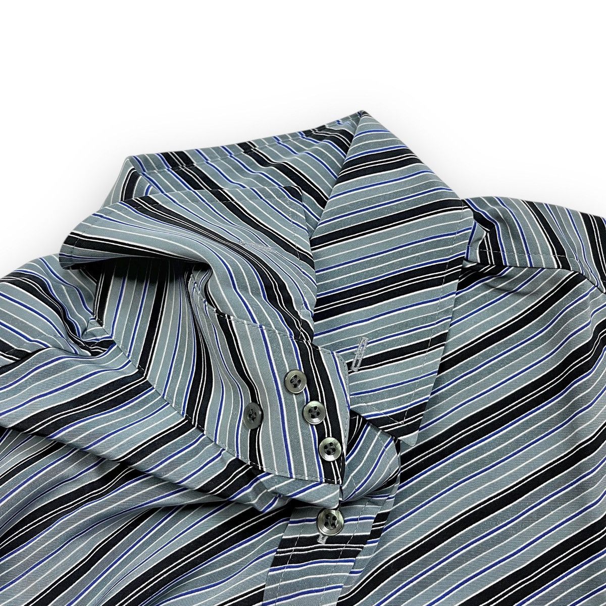 If Six Was Nine × Le Grande Bleu (L.G.B.) × Vintage Atelier Sab Vintage Striped Shirt Slim Fit Size US M / EU 48-50 / 2 - 6 Thumbnail