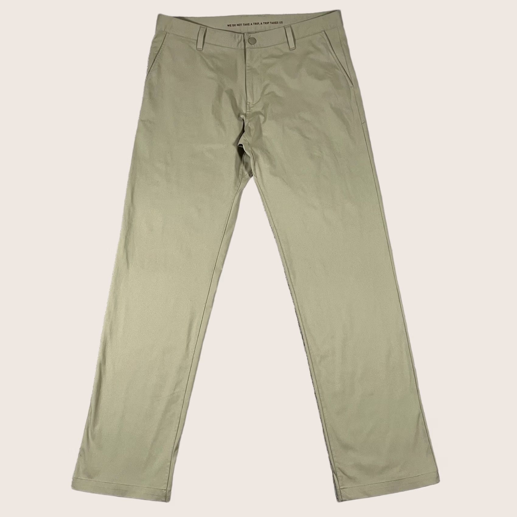 Rhone Rhone Mens 35 Beige Chino Pants Regular Stretch Travel Performance Flat Front Logo Size US 35 - 1 Thumbnail