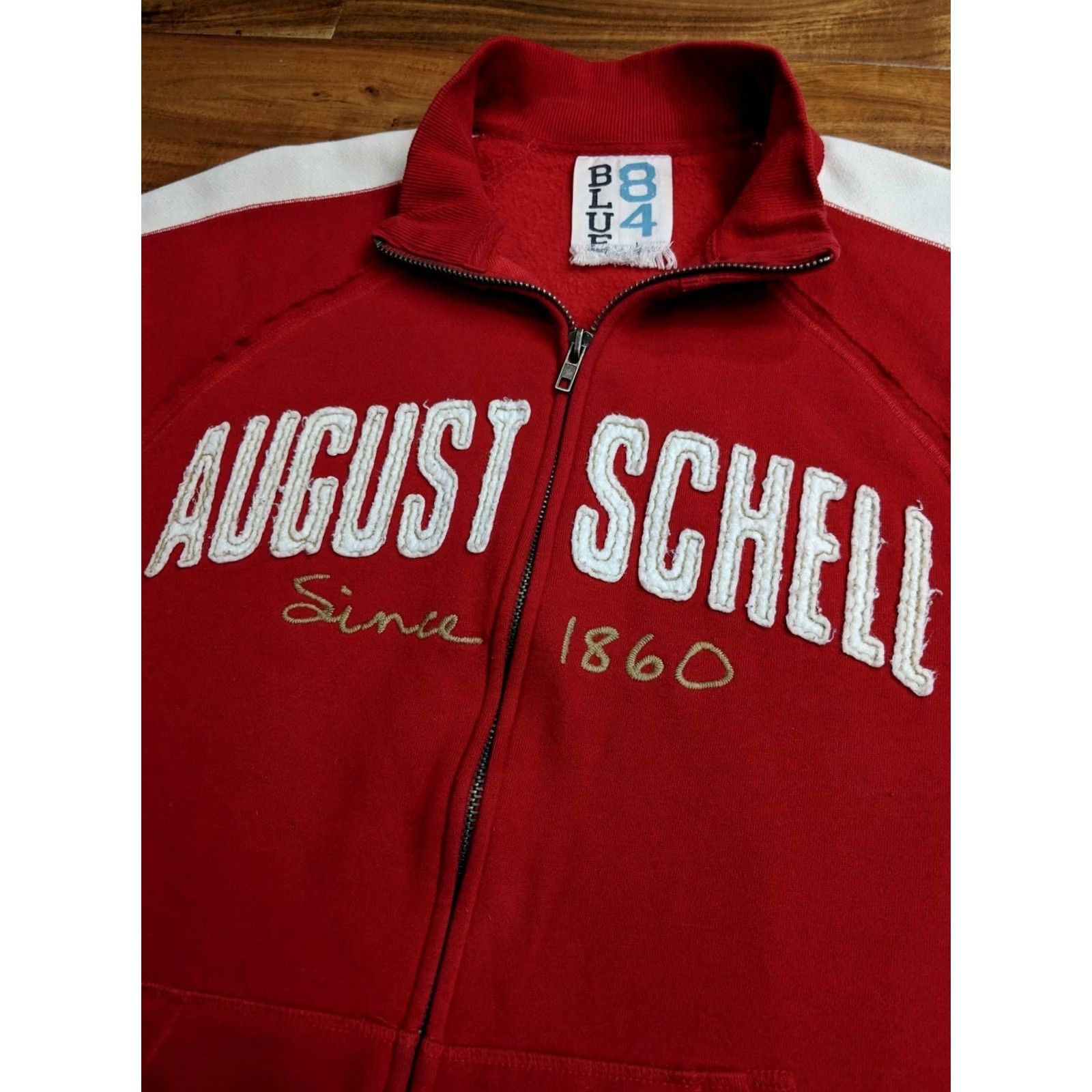 Vintage August Schell Beer Sweatshirt Jacket Mens Large Red Craft House Shirt Size US L / EU 52-54 / 3 - 2 Thumbnail