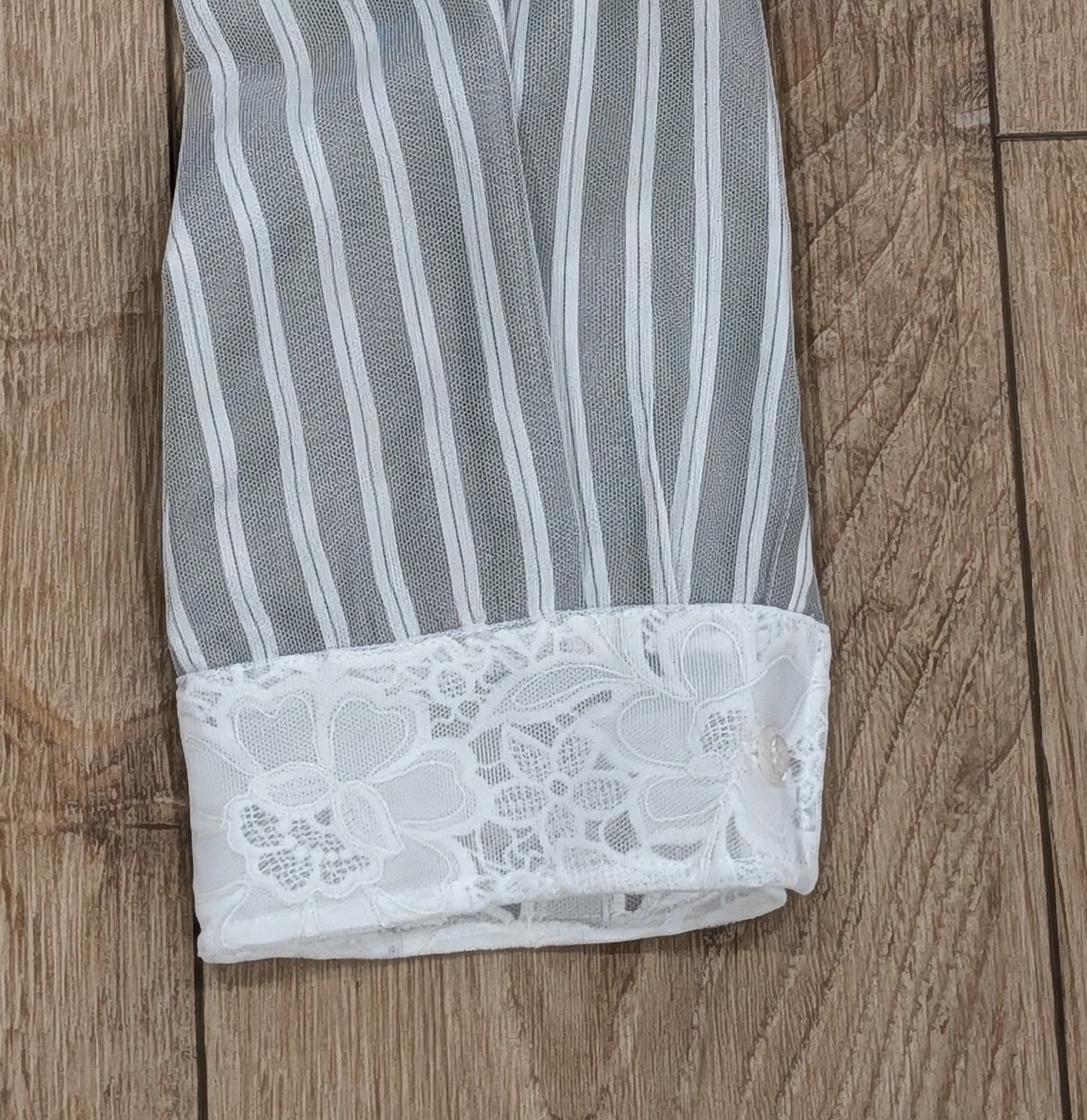 Simone Rocha SIMONE ROCHA Lace Trim Stripe Sport Shirt White/Blue Large Size US L / EU 52-54 / 3 - 5 Thumbnail