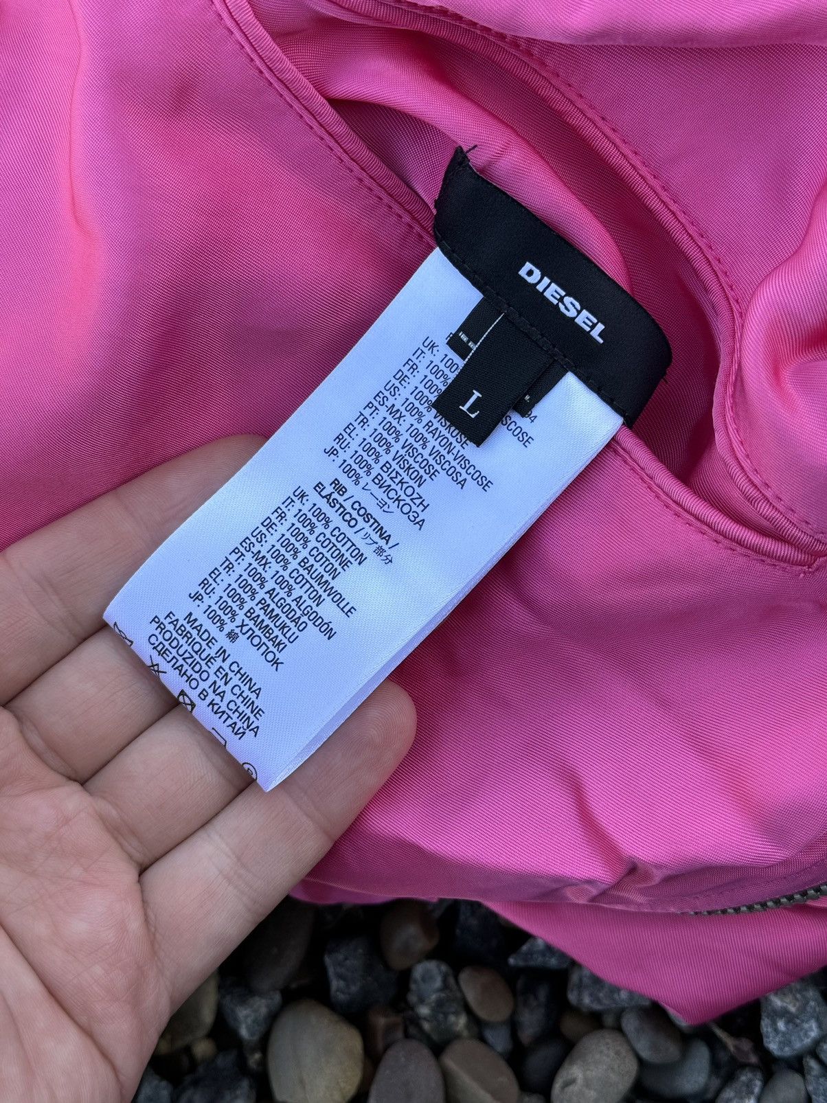 Other Diesel double side silk printed bomber jacket pink black Size US L / EU 52-54 / 3 - 13 Thumbnail