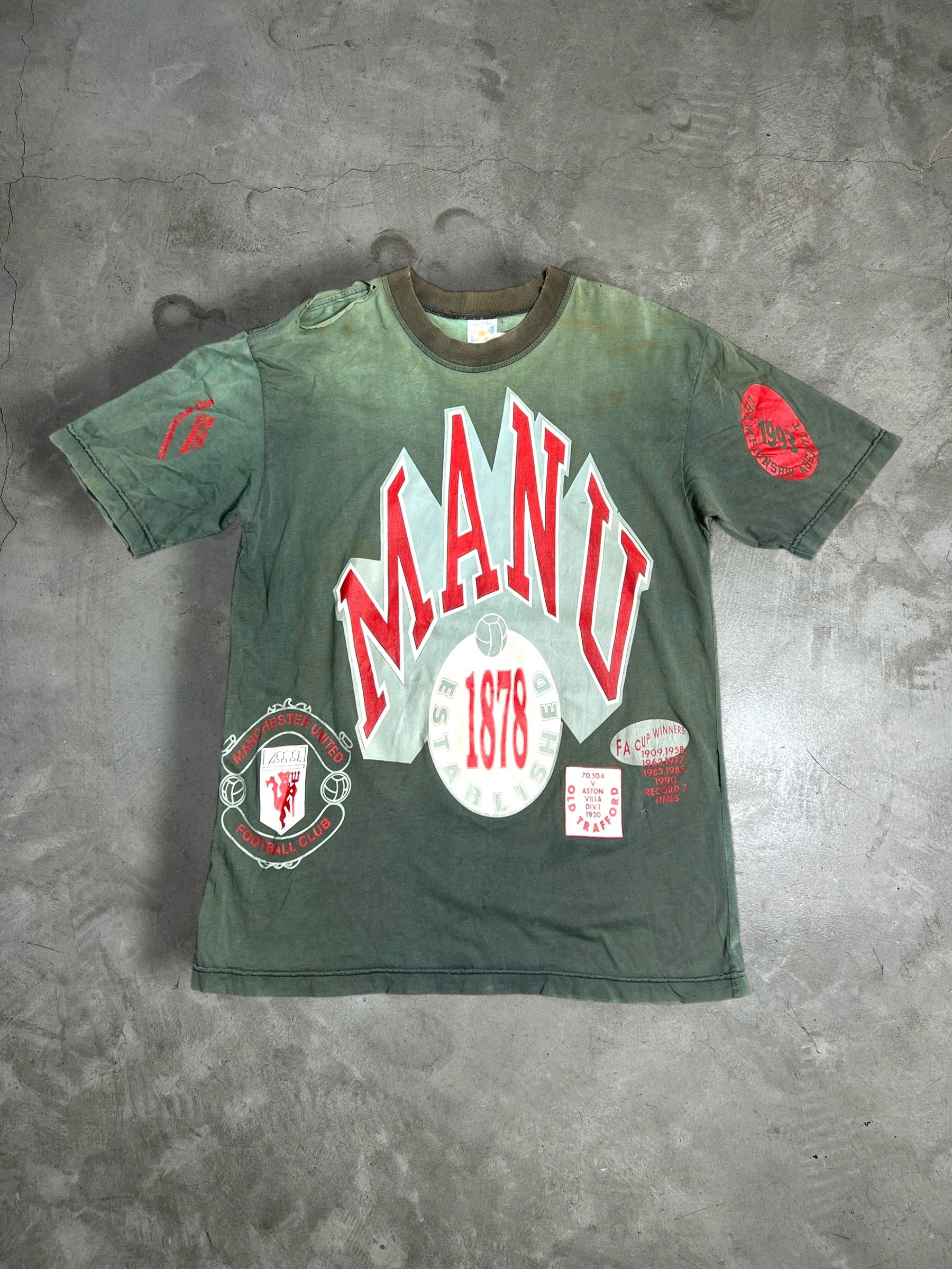 Vintage Vintage 90s Manchester United Fan Made Tee GTME625 Size US L / EU 52-54 / 3 - 1 Thumbnail