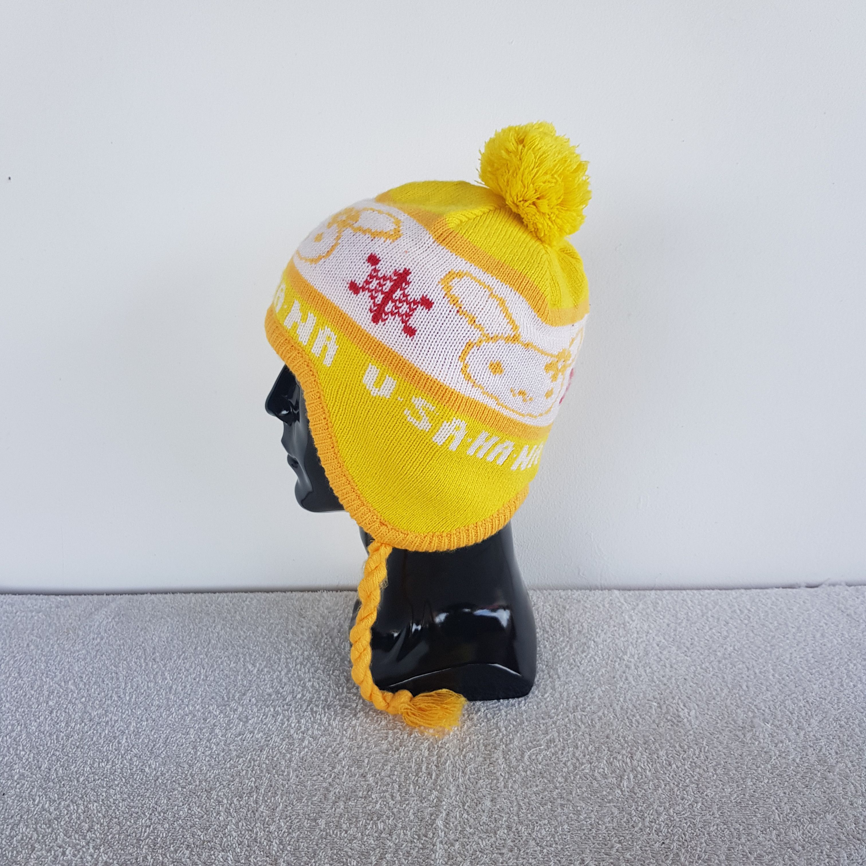 Homespun Knitwear × Other Vintage Usahana Japanese Cartoon Earflap Beanie Ski Caps Hat Size ONE SIZE - 4 Thumbnail