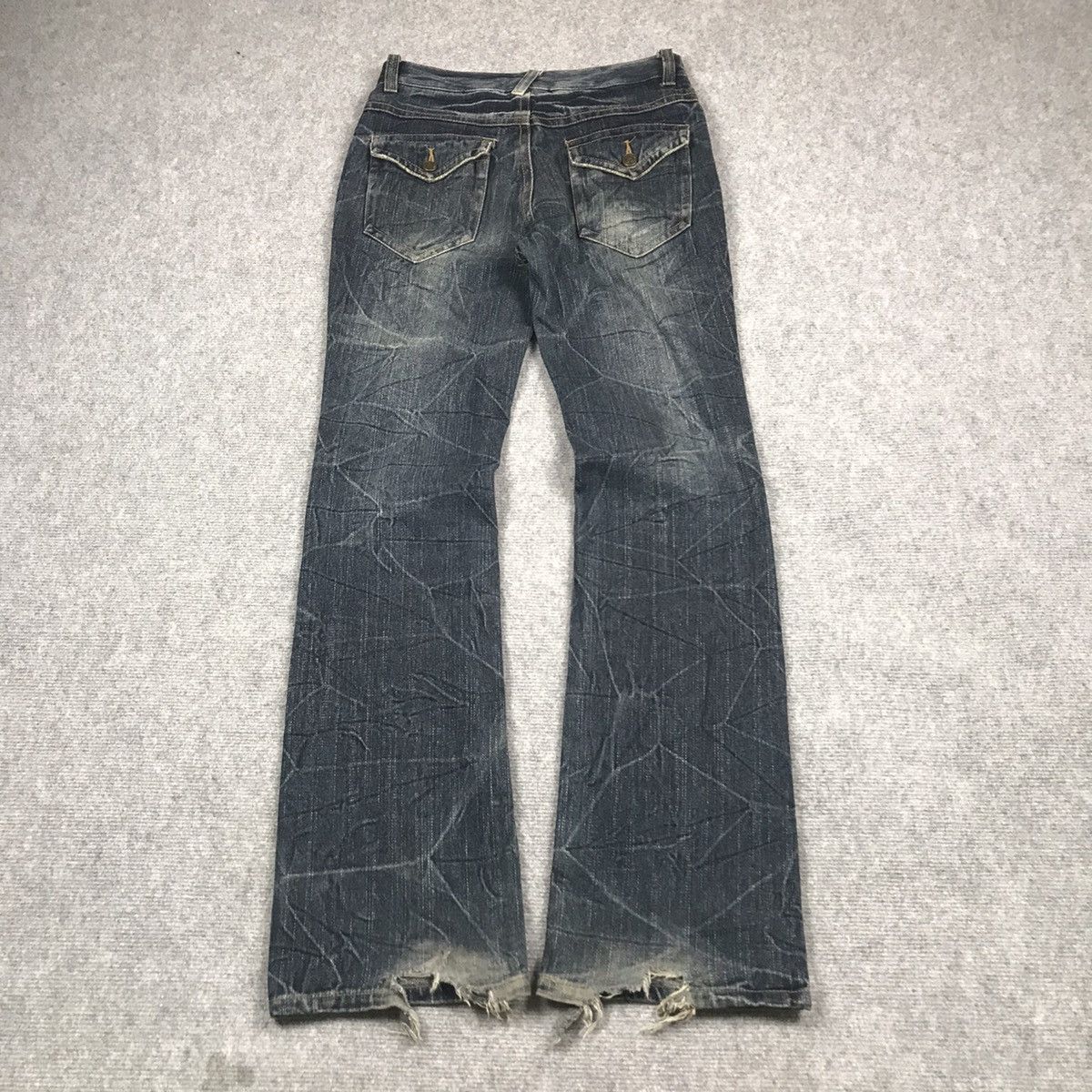 Japanese Brand FLARE🔥RIPPED DISTRESSED JAPANESE STYLE DENIM PANTS 154 Size US 28 / EU 44 - 8 Thumbnail