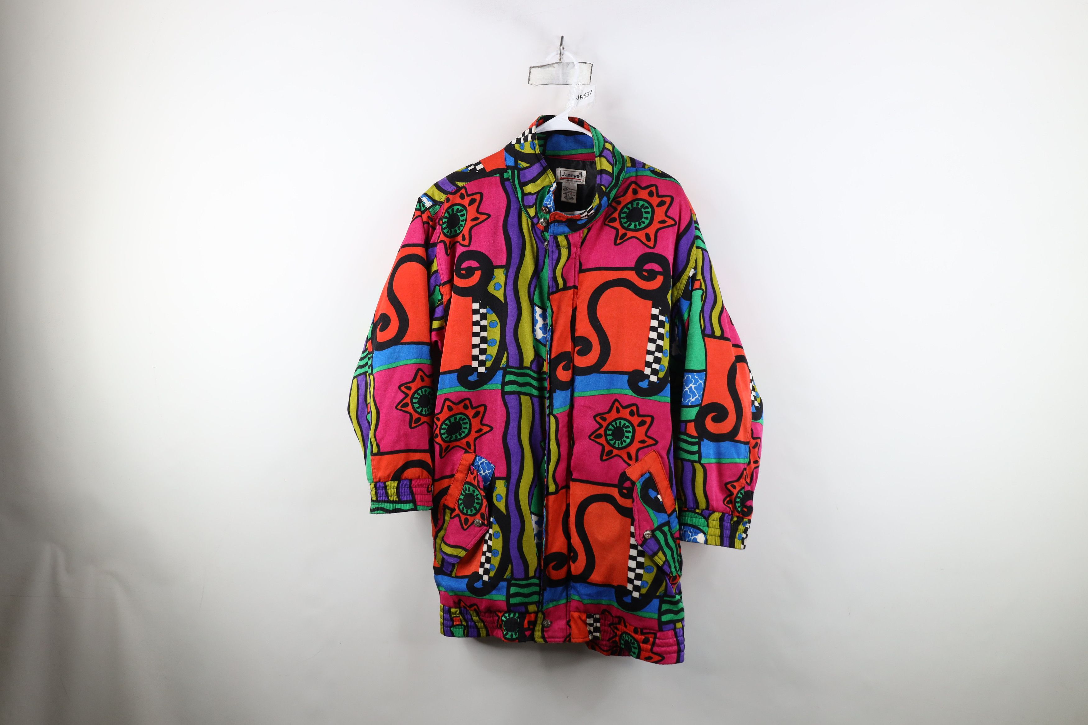 Vintage Vintage 90s Streetwear Abstract Rainbow Art Parka Jacket Size S / US 4 / IT 40 - 1 Thumbnail