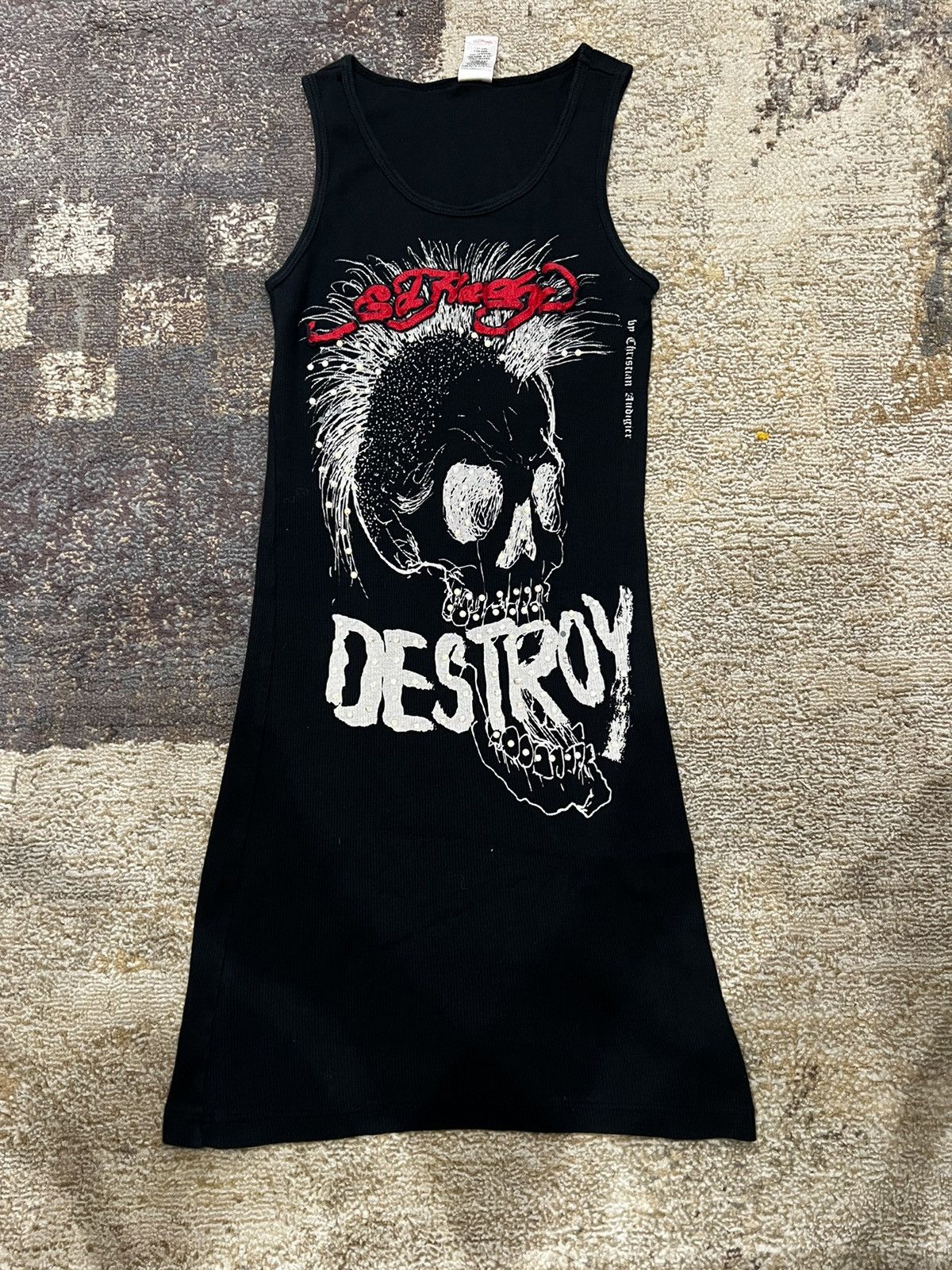 Vintage Ed Hardy Destroy Punks Not Dead Tank Top