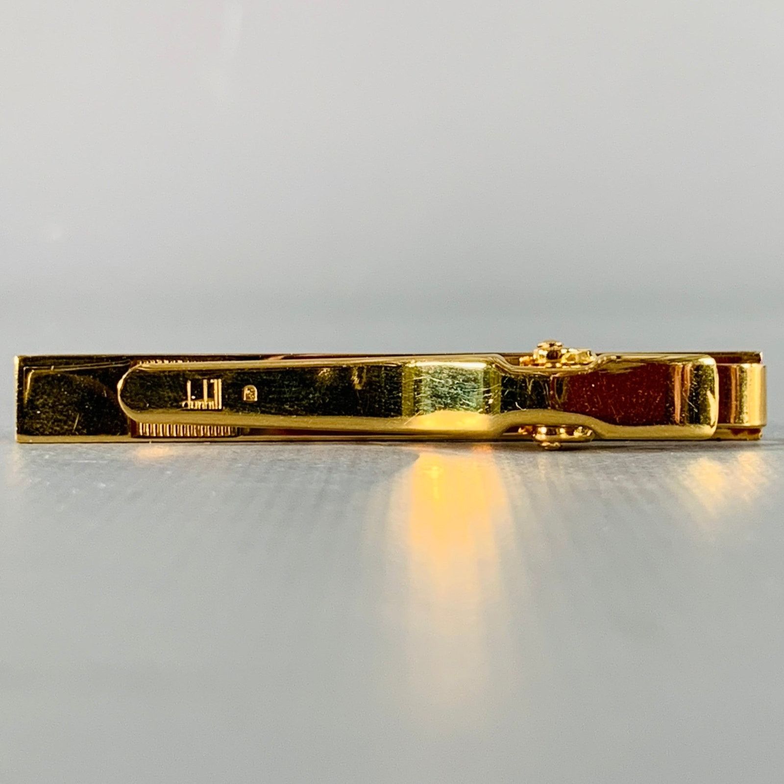 Alfred Dunhill DUNHILL Gold Silver Engraved Metal Cuff Link Tie Clip Set Size ONE SIZE - 3 Thumbnail