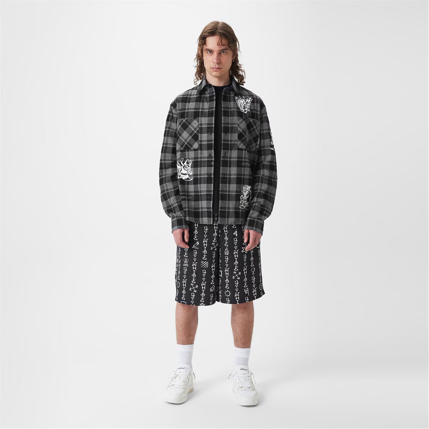 Off-White o1g2r1mq0326 Character Check Cotton Overshirt in Multicolor Size US M / EU 48-50 / 2 - 6 Thumbnail