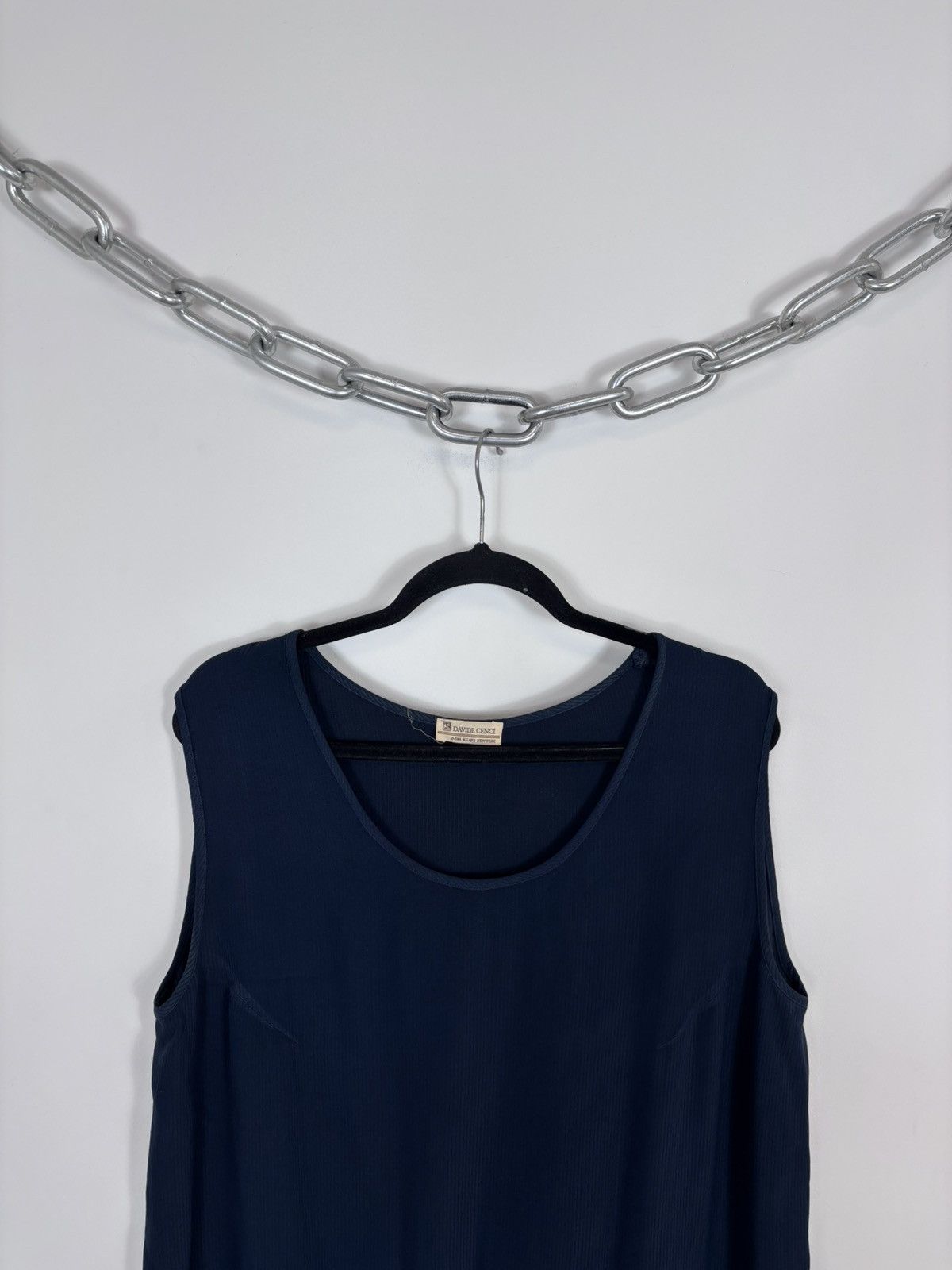 Davide Cenci Davide Cenci Vintage Women’s Navy Blue Tank Top Sleeveless Size L / US 10 / IT 46 - 2 Thumbnail