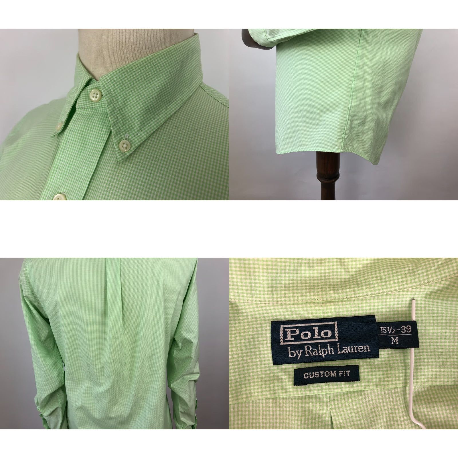 Ralph Lauren Ralph Lauren Shirt Mens 15.5 Green Men Size Cotton Micro Check Size US L / EU 52-54 / 3 - 8 Thumbnail