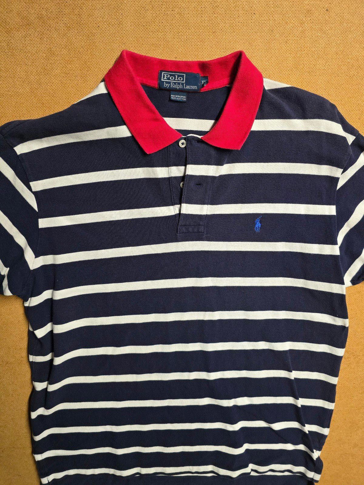 Polo Ralph Lauren Vintage Ralph Lauren Polo Shirt XL Blue Block Stripes Rugby Size US XL / EU 56 / 4 - 2 Thumbnail
