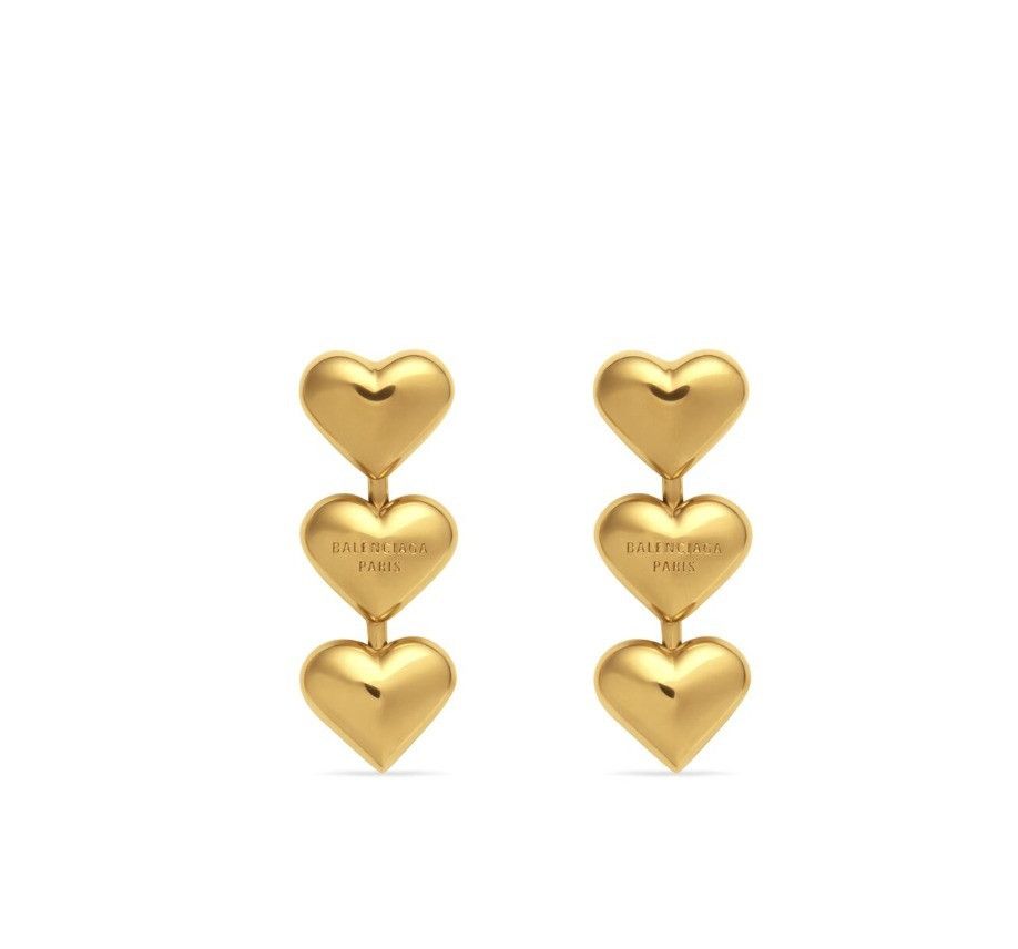 Balenciaga o1bcso1str1125 Size: OS / Heart Earring in Gold Size ONE SIZE - 2 Thumbnail