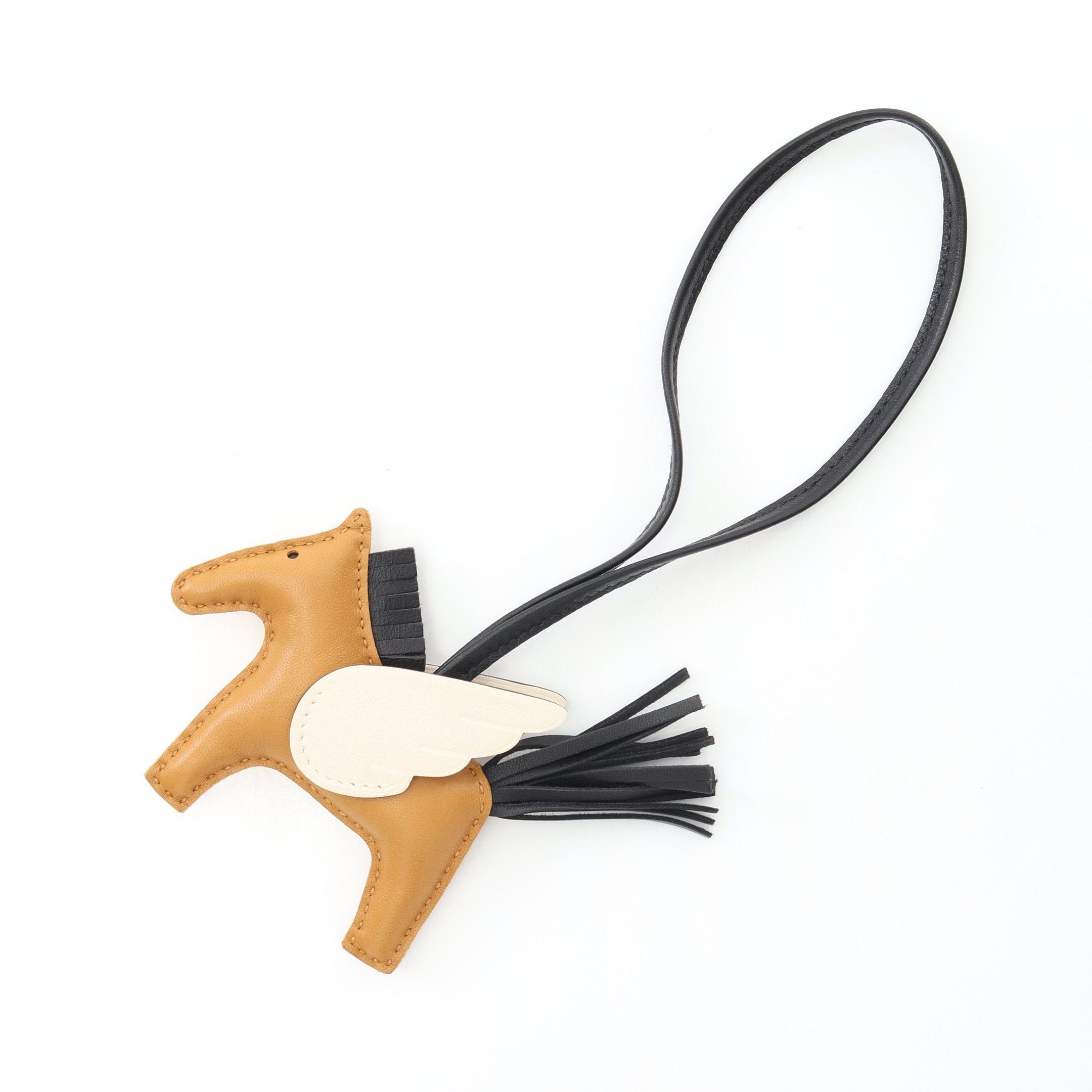 Hermes Hermes Rodeo Pegasus Pm Sesame Nata Bag Charm Aagneau Veau Swift Light Brown Off White Black B Stamp Size ONE SIZE - 1 Thumbnail