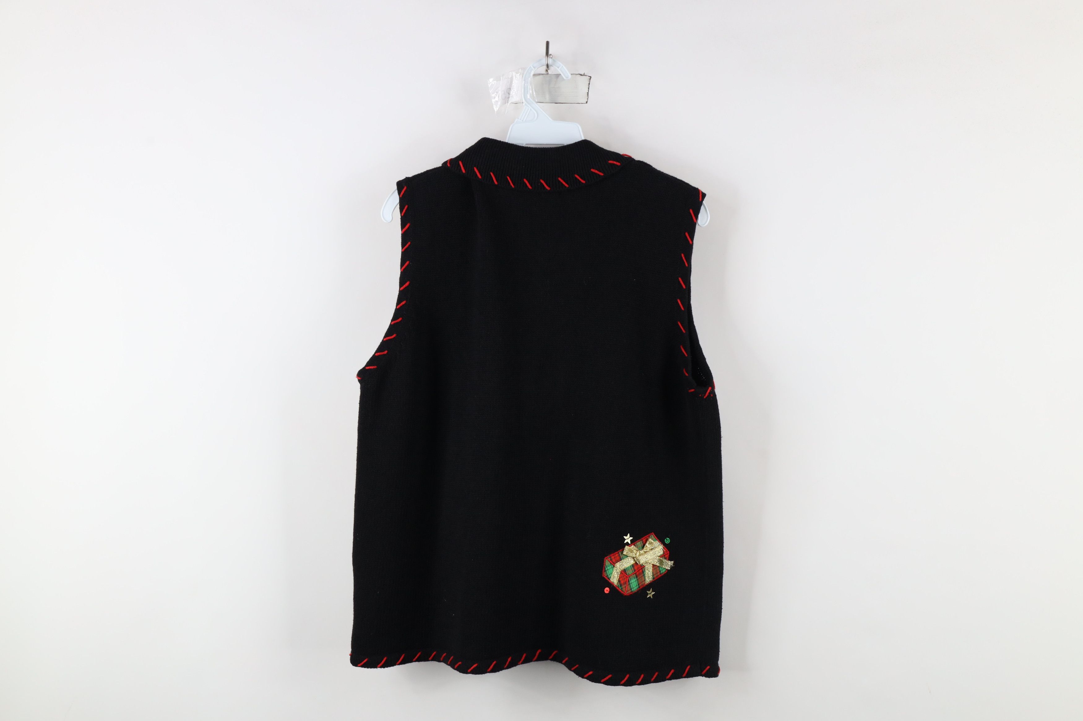 Vintage Vintage 90s Streetwear Christmas Knit Full Zip Sweater Vest Size L / US 10 / IT 46 - 11 Thumbnail