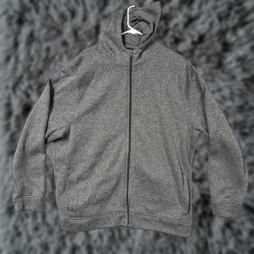 Old Navy Old Navy Hoodie Mens 2XL Gray Fleece Full Zip Textured Soft Warm Winter Gorpcore Size US XXL / EU 58 / 5 - 1 Thumbnail