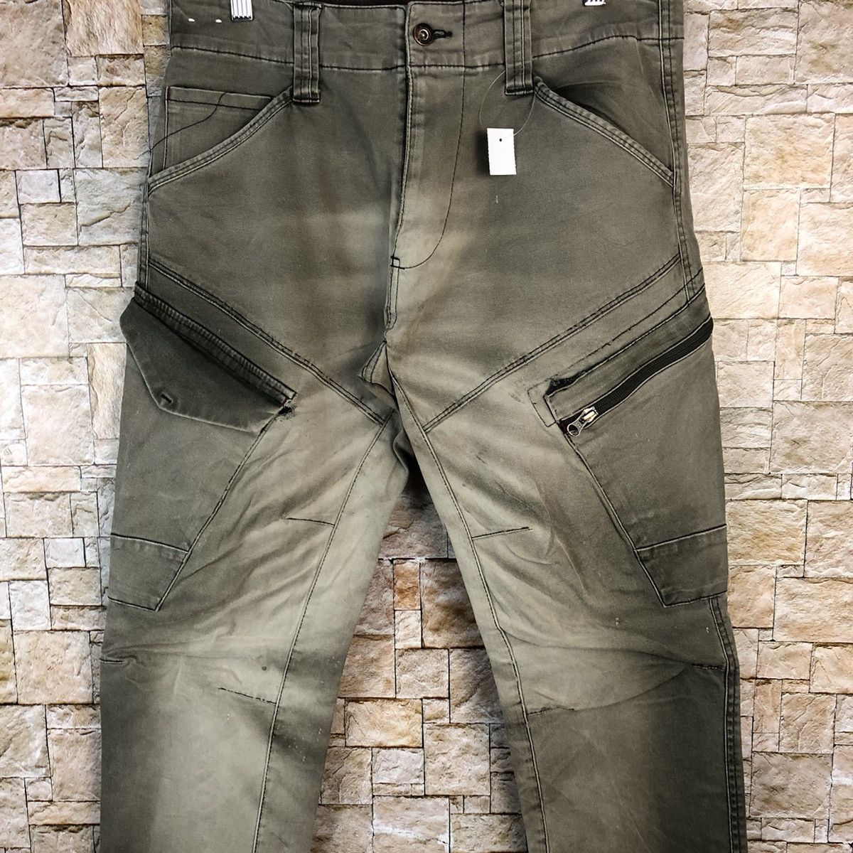 Faded Glory × Japanese Brand Genba Grey faded tactical Cargo Multipocket Pants #A1148 Size US 32 / EU 48 - 5 Thumbnail