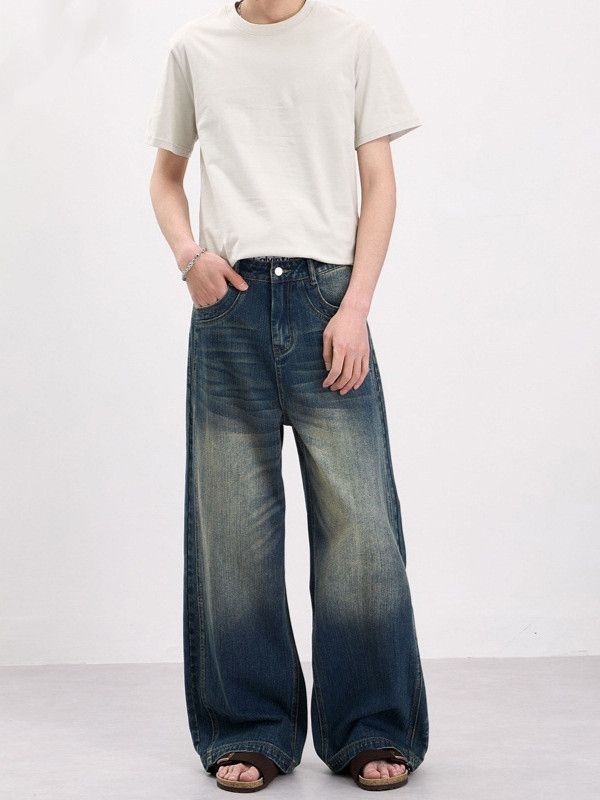 Vintage American High-Street Distressed Straight-Leg Jeans Versatile Size US 32 / EU 48 - 2 Thumbnail