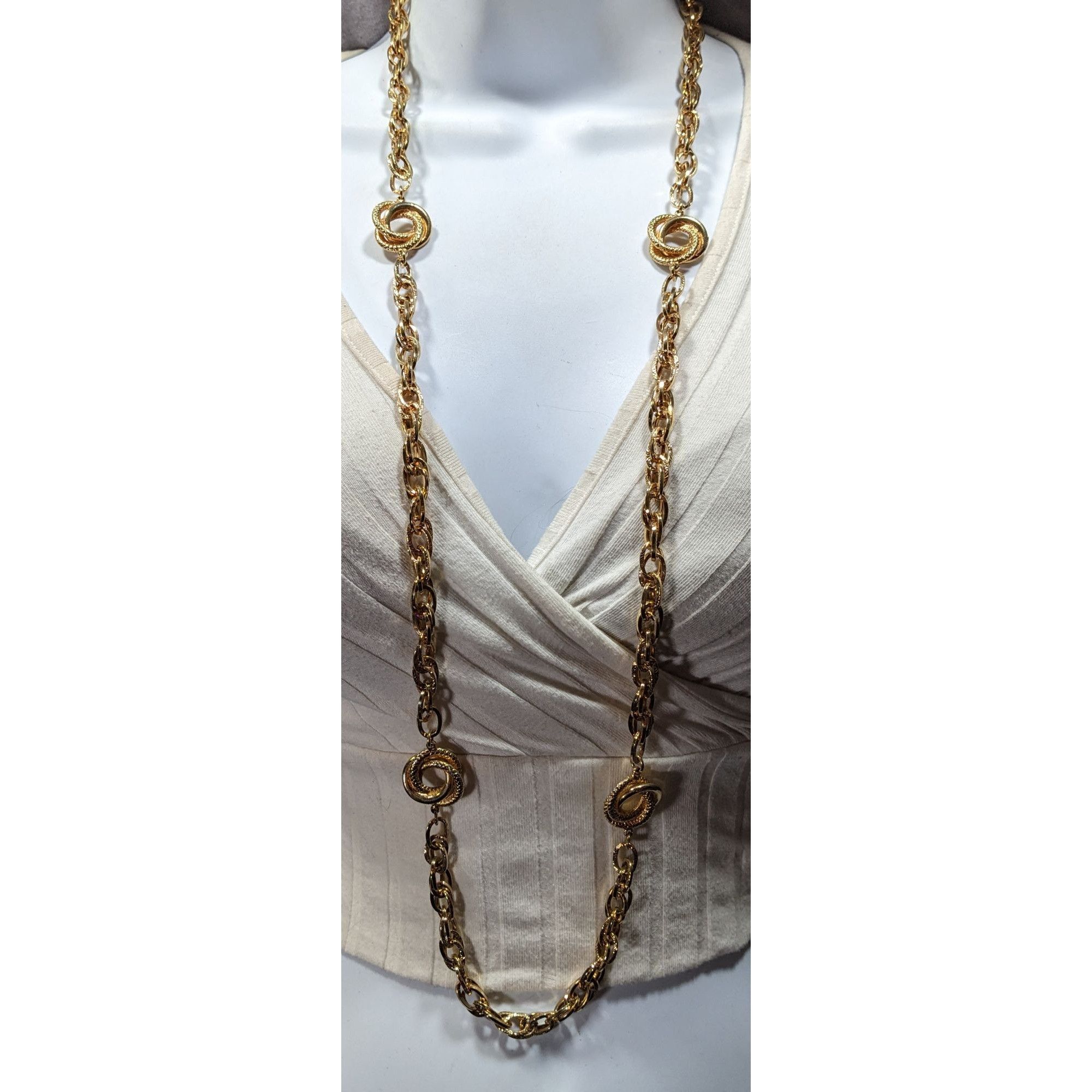Other Elegant Chain Necklace With Snake Texture Engraved Accents G Size ONE SIZE - 2 Thumbnail