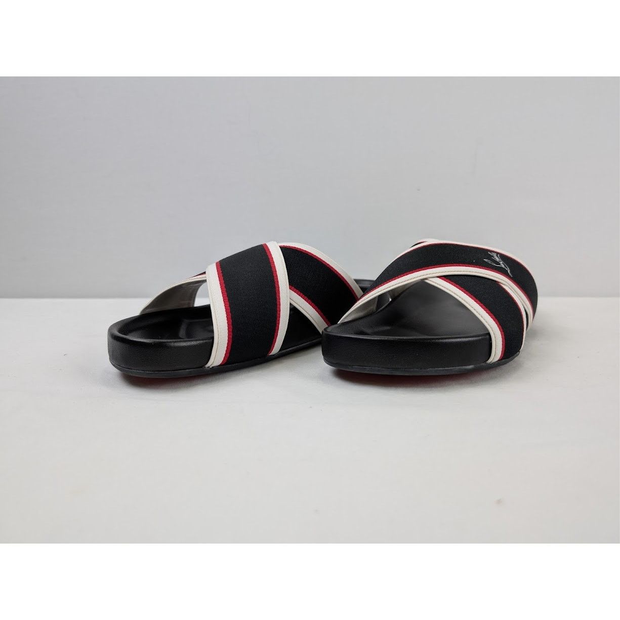 Christian Louboutin o1rshd1 Hot Cross Bizz Flat Slippers in Black/Multicolor Size US 10 / EU 43 - 7 Thumbnail