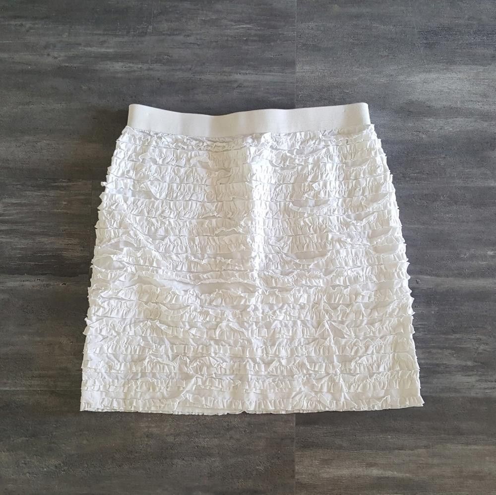 Michael Kors White Ruffle Michael Kors Mini Size 27" / US 4 / IT 40 - 1 Thumbnail