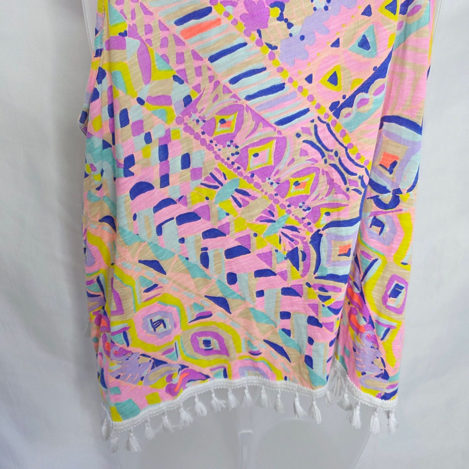 Lilly Pulitzer Lilly Pulitzer Multi Colored Auden Tank Top W Tassels Large Size L / US 10 / IT 46 - 11 Thumbnail