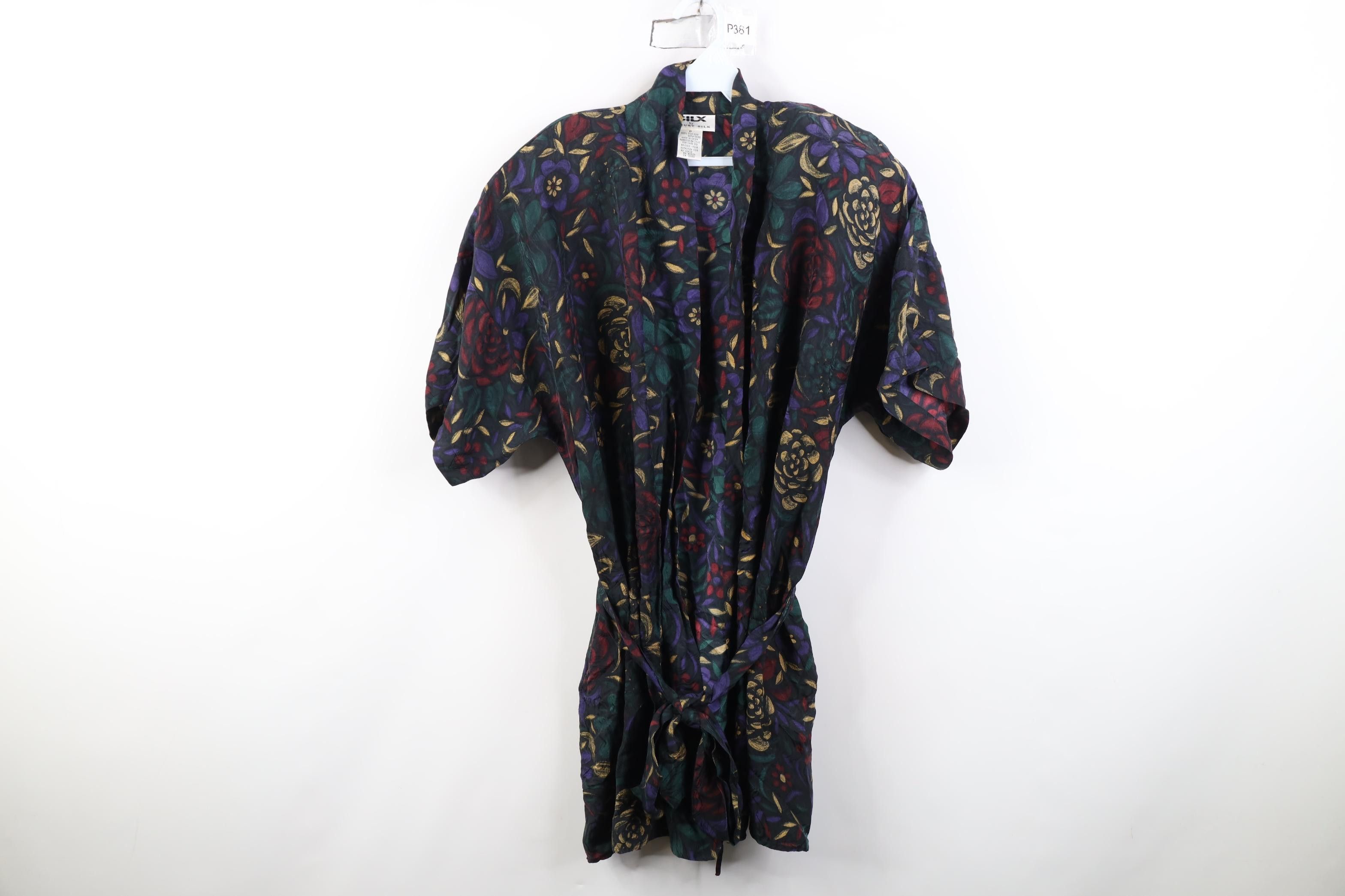 Vintage Vintage 90s Streetwear Rose Belted Bath Robe Loungewear Size ONE SIZE - 1 Thumbnail