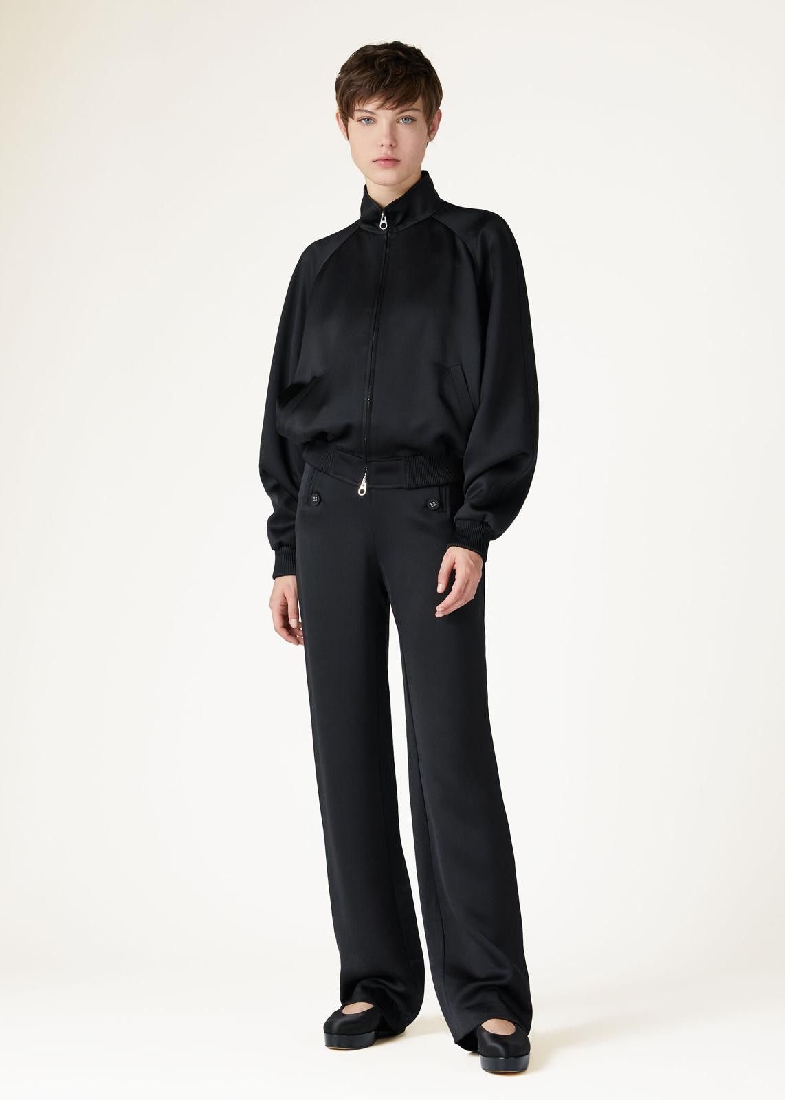 Loro Piana o1srvl11e0125 FAN6397 Satin Bomber Jacket in Black Size XS / US 0-2 / IT 36-38 - 6 Thumbnail