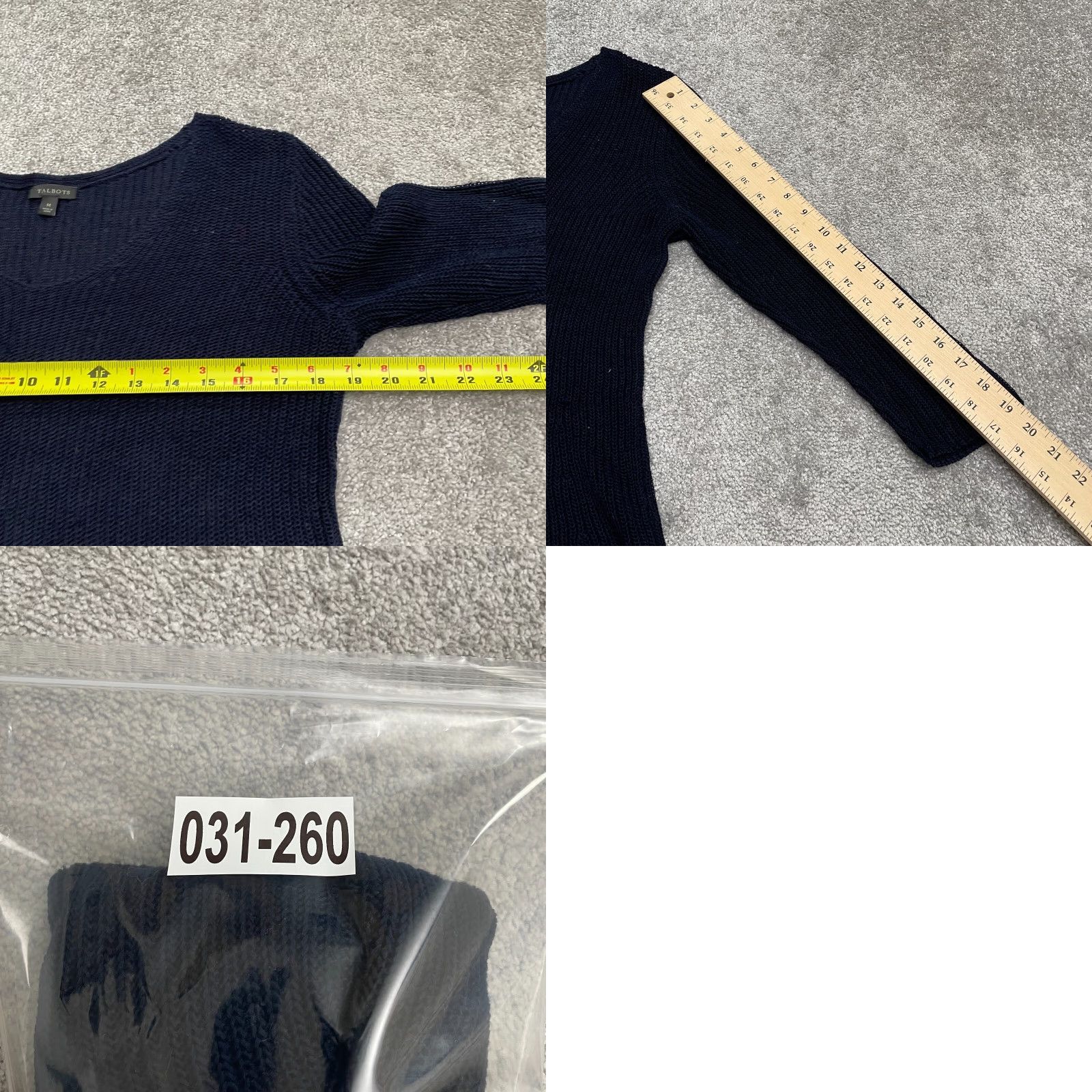 Talbots Talbots Pullover Sweater Womens Medium Navy Blue V-Neck 100% Cotton Casual Knit Size M / US 6-8 / IT 42-44 - 8 Thumbnail