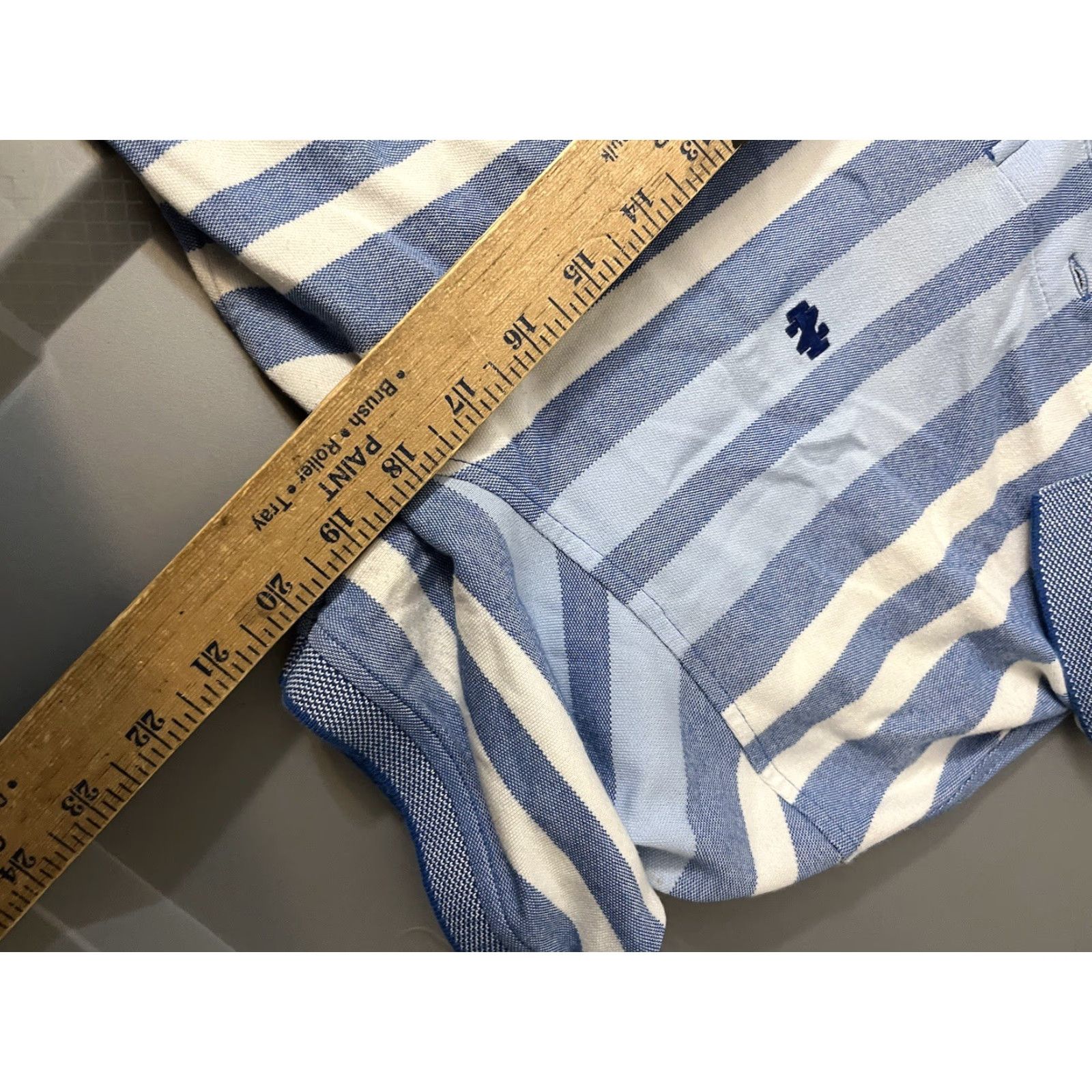 Izod Izod Advantage Performance Stretch Polo Mens Medium Blue White Stripe Size US M / EU 48-50 / 2 - 5 Thumbnail