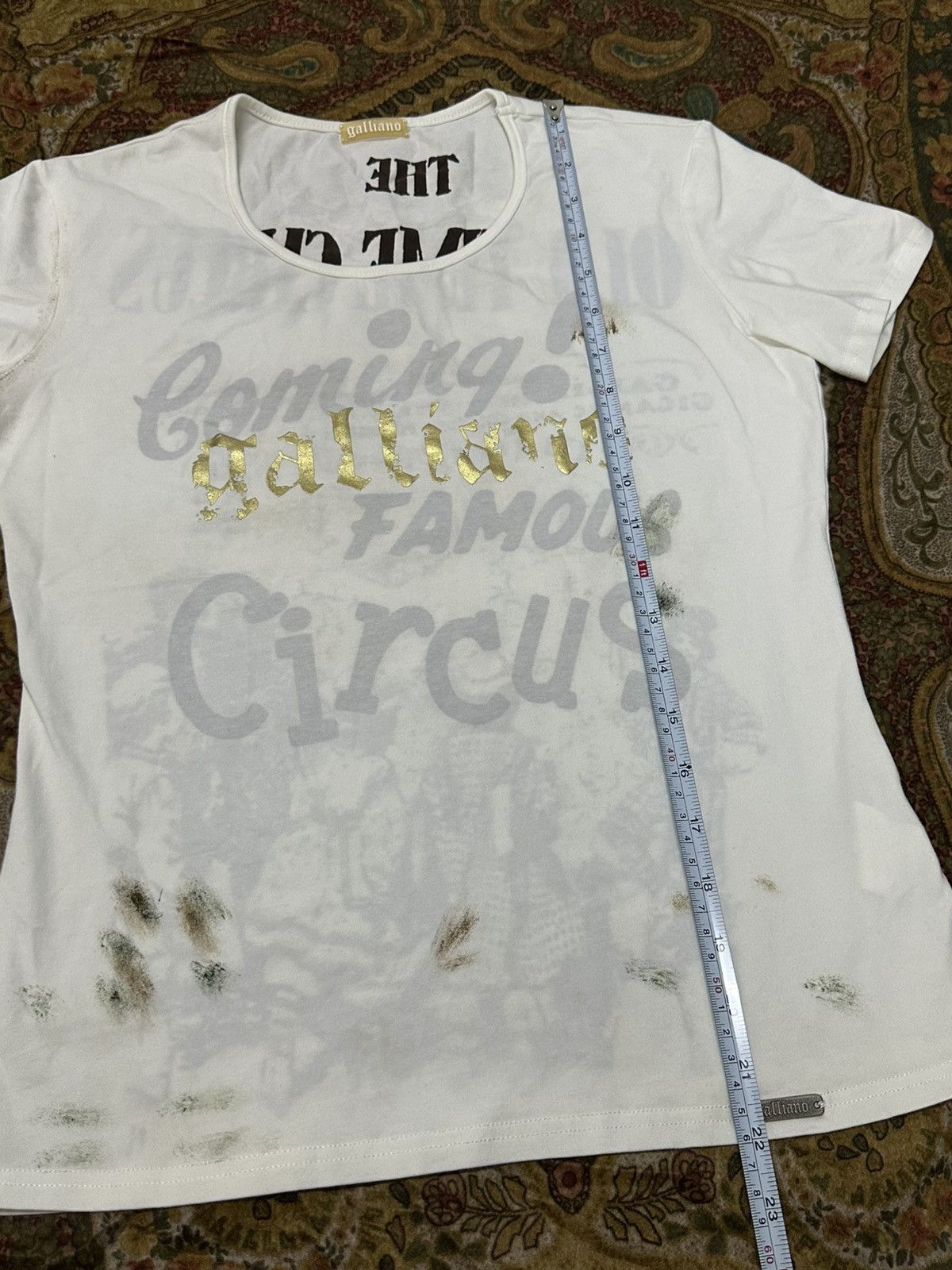 John Galliano S/S 1997 John Galliano “The Circus Collection” Dirty T-Shirt Size S / US 4 / IT 40 - 20 Thumbnail