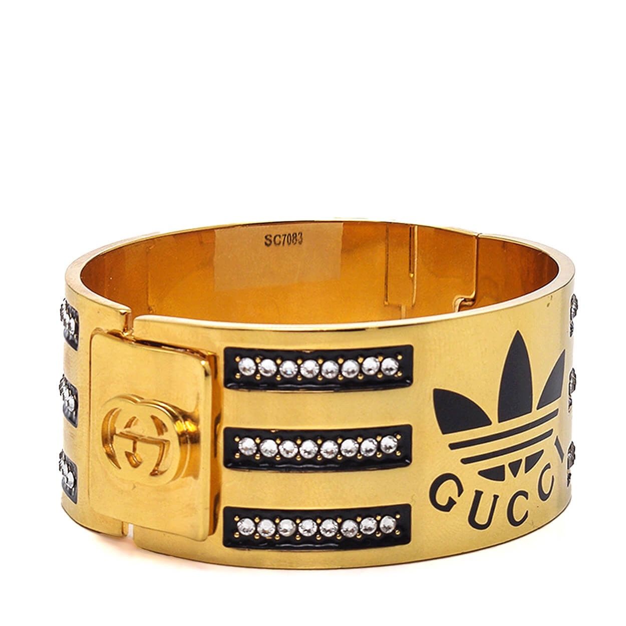 Adidas × Gucci Adidas x Gucci Enemel Cuff Trefoil Crystal Bracelet Size ONE SIZE - 2 Thumbnail