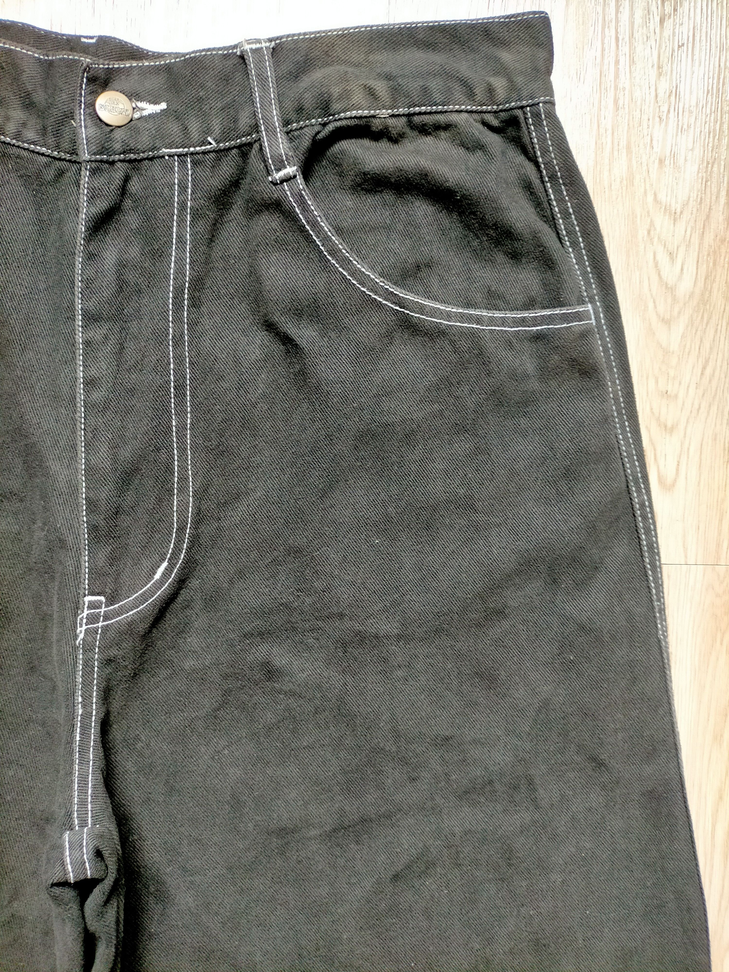 JNCO × Japanese Brand Barrel Roll Baggy Black Embroidered Hip Hop Style Size US 32 / EU 48 - 5 Thumbnail