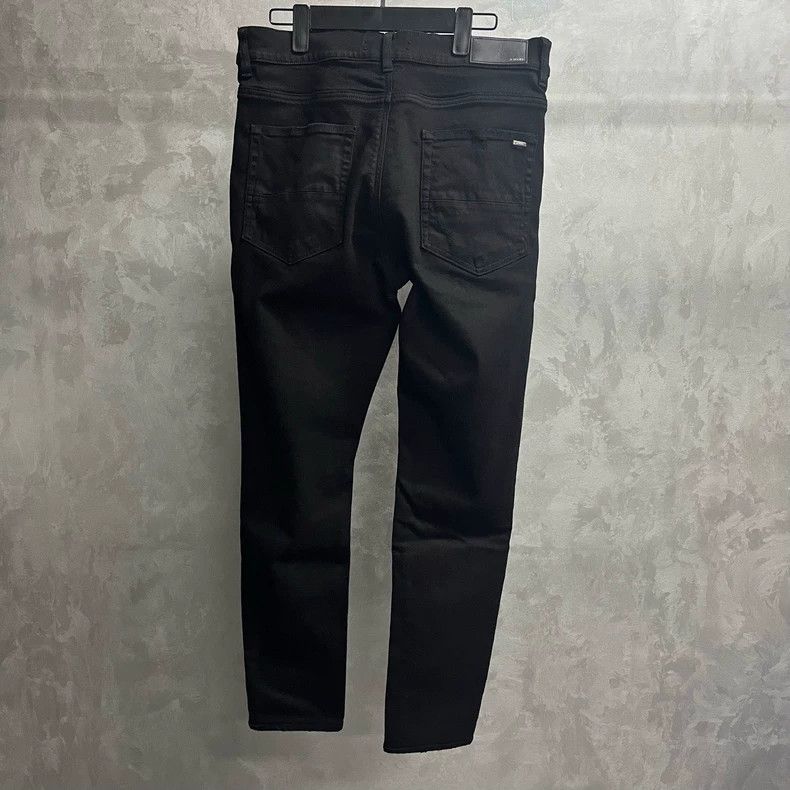 Amiri Amiri Black solid color knee-destructing casual jeans Size US 34 / EU 50 - 2 Thumbnail