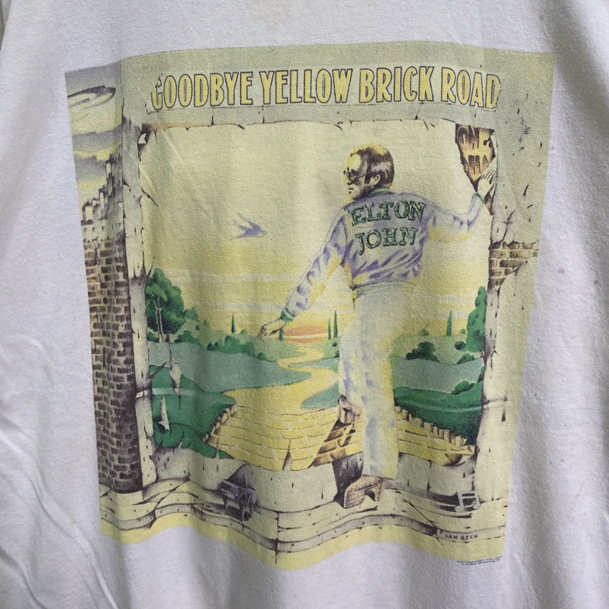 Band Tees Vintage 90s Elton John Goodbye Yellow Brick Road Tour Tee Size US L / EU 52-54 / 3 - 5 Thumbnail