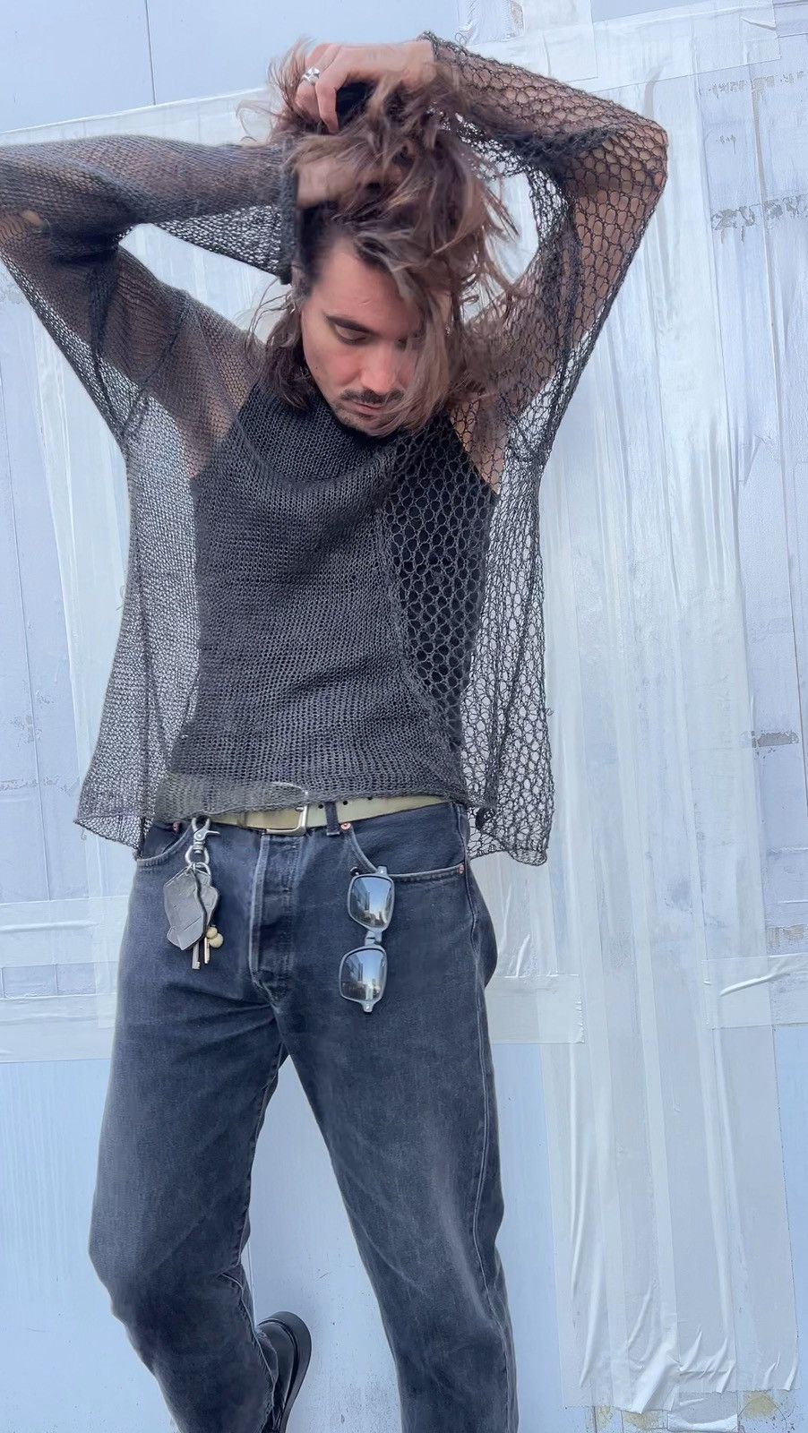 Yohji Yamamoto Yohji Yamamoto Fishnet Longsleeve SS2010 Size US L / EU 52-54 / 3 - 6 Thumbnail