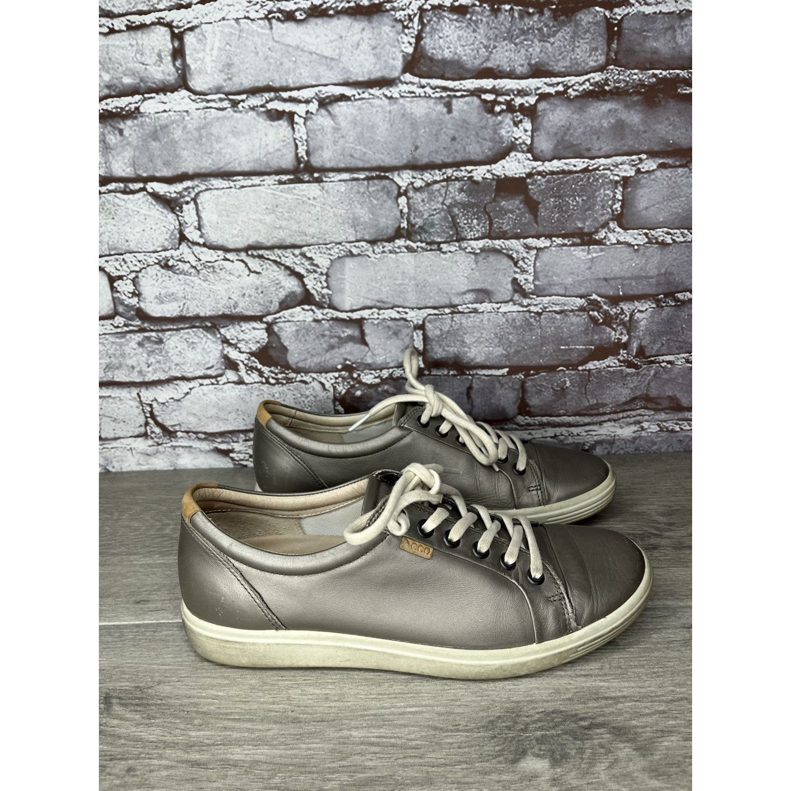 Ecco ECCO Soft 7 Stone Metallic Silver Leather Casual Sneakers Wo Size US 9 / IT 39 - 11 Thumbnail