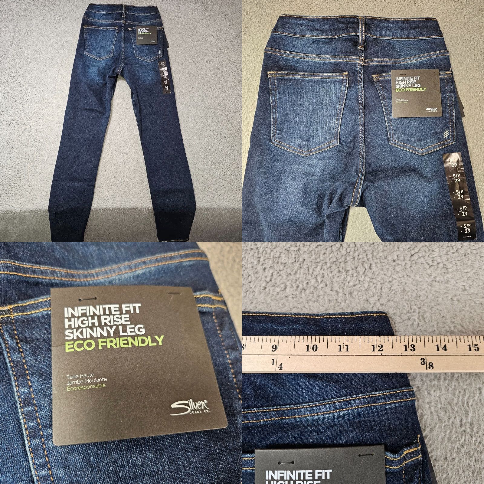 Silver Jeans Co. Silver Jeans Womens Small 29" Infinite Fit High Rise Skinny Leg Stretch Cotton Size 28" / US 6 / IT 42 - 9 Thumbnail